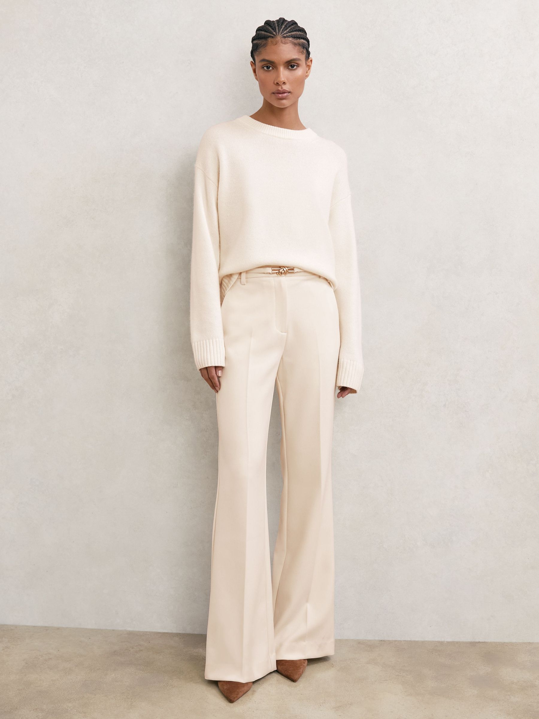 Petite Trousers in Cream (Y12403) | £150