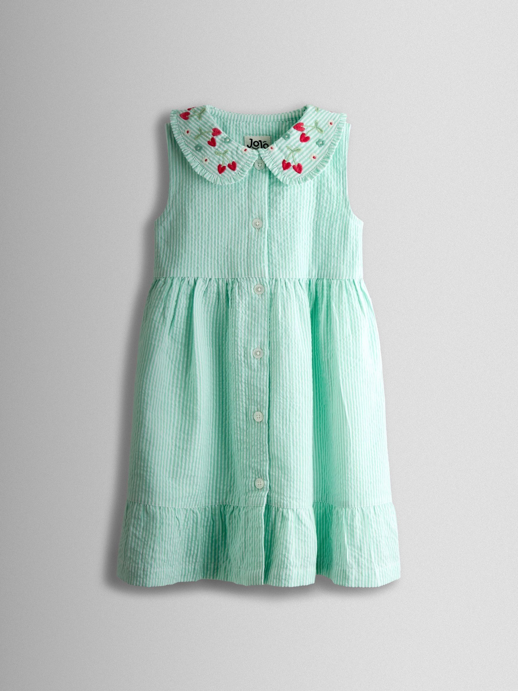 Green Collared Sleeveless Button Through Dress (Y13985) | £19 - £22