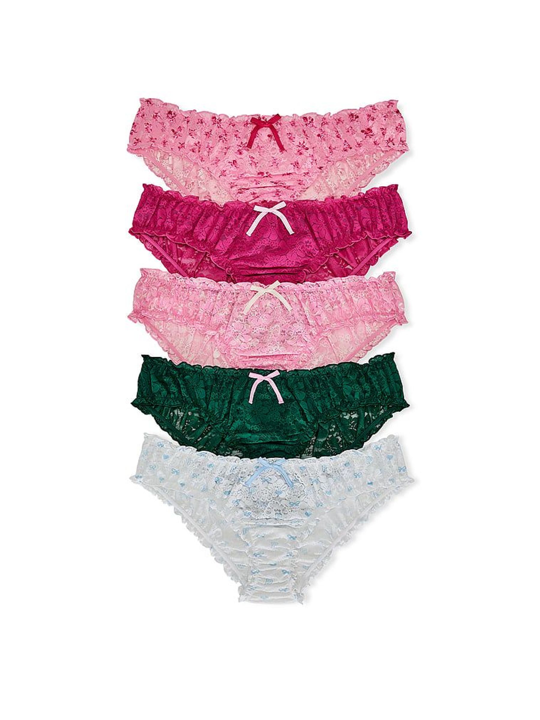 Pink/Green/White Cheeky Knickers 5 Pack (Y14343) | £46