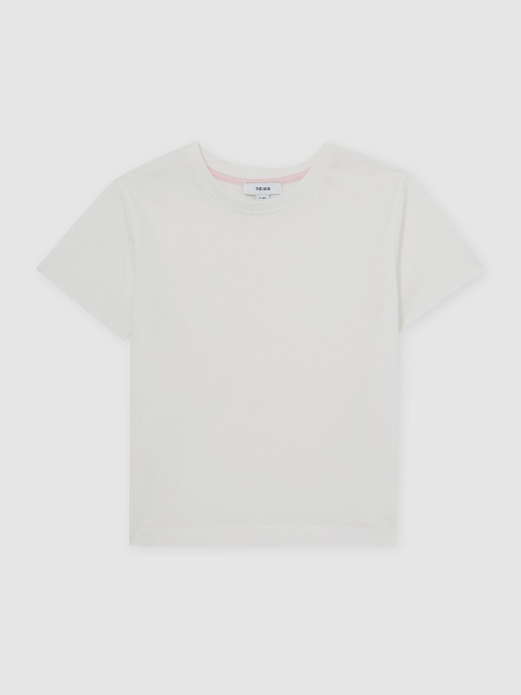 Cotton Crew Neck T-Shirt in White (Y14410) | £16