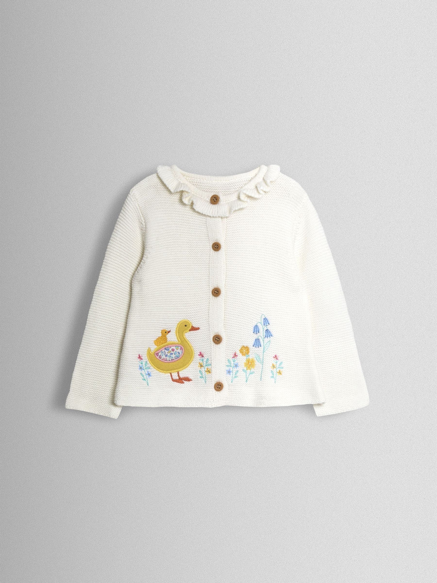 Cream Duck Floral Appliqué Cardigan (Y18397) | £28 - £31