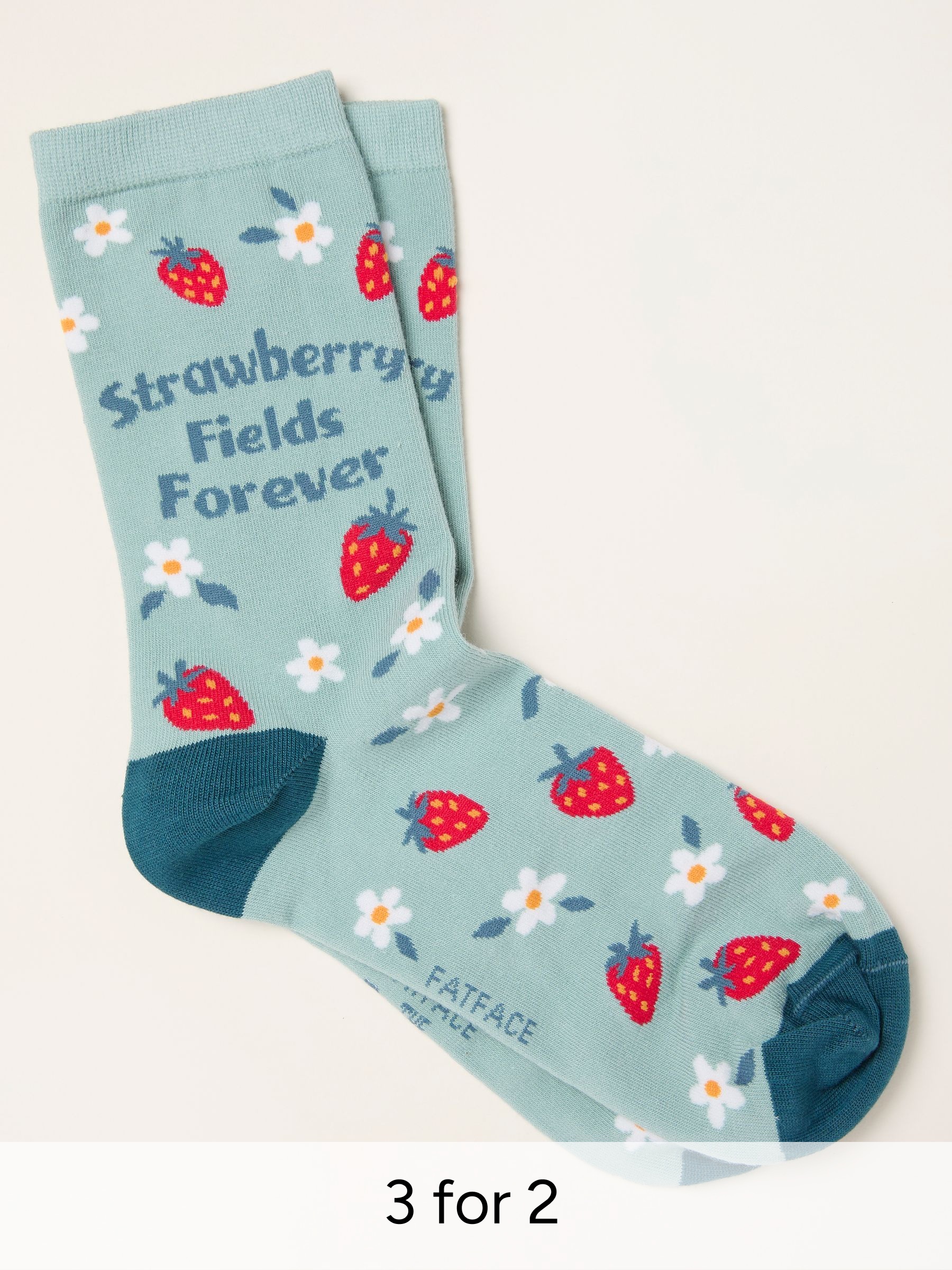 Green The Beatles Strawberry Fields Socks (Y21768) | £7.50