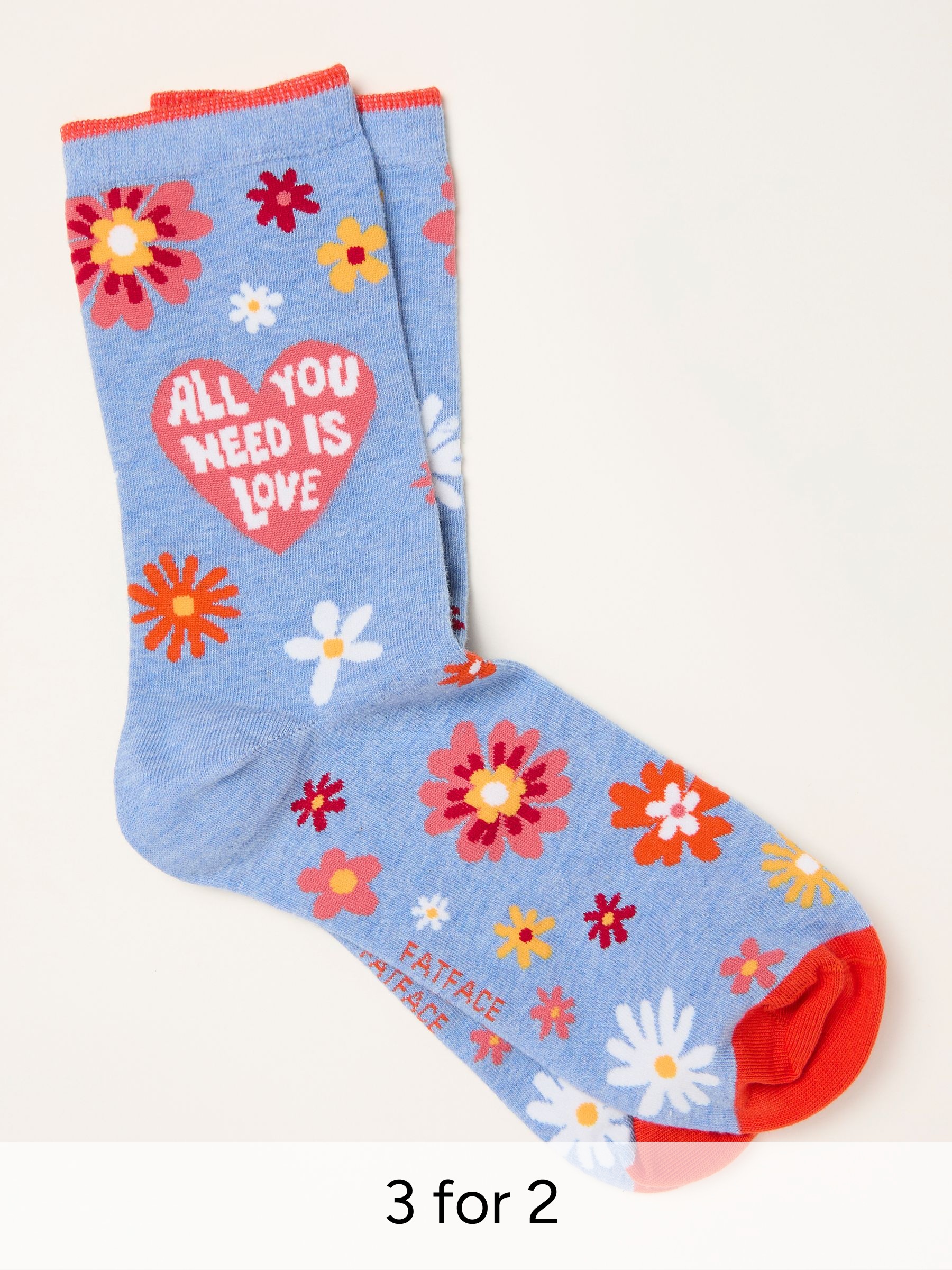 Pink The Beatles All You Need Is Love Socks (Y21770) | £7.50