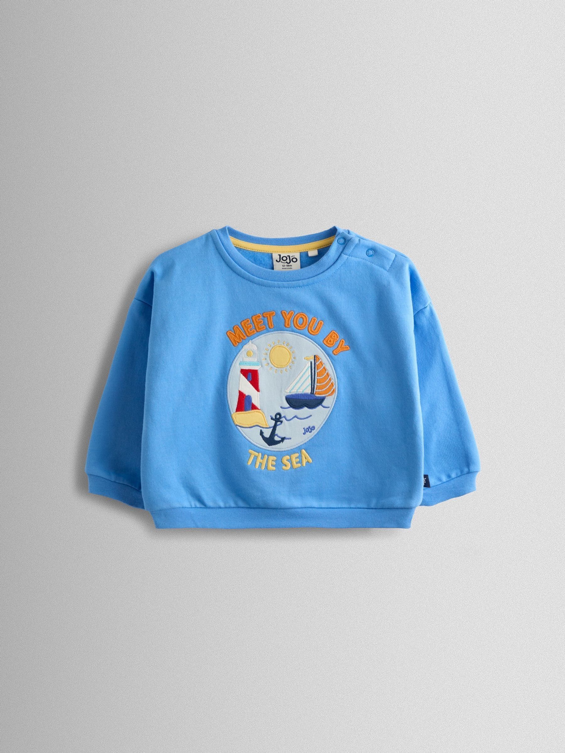 Blue Boat Nautical Applique Sweatshirt (Y23391) | £25 - £28
