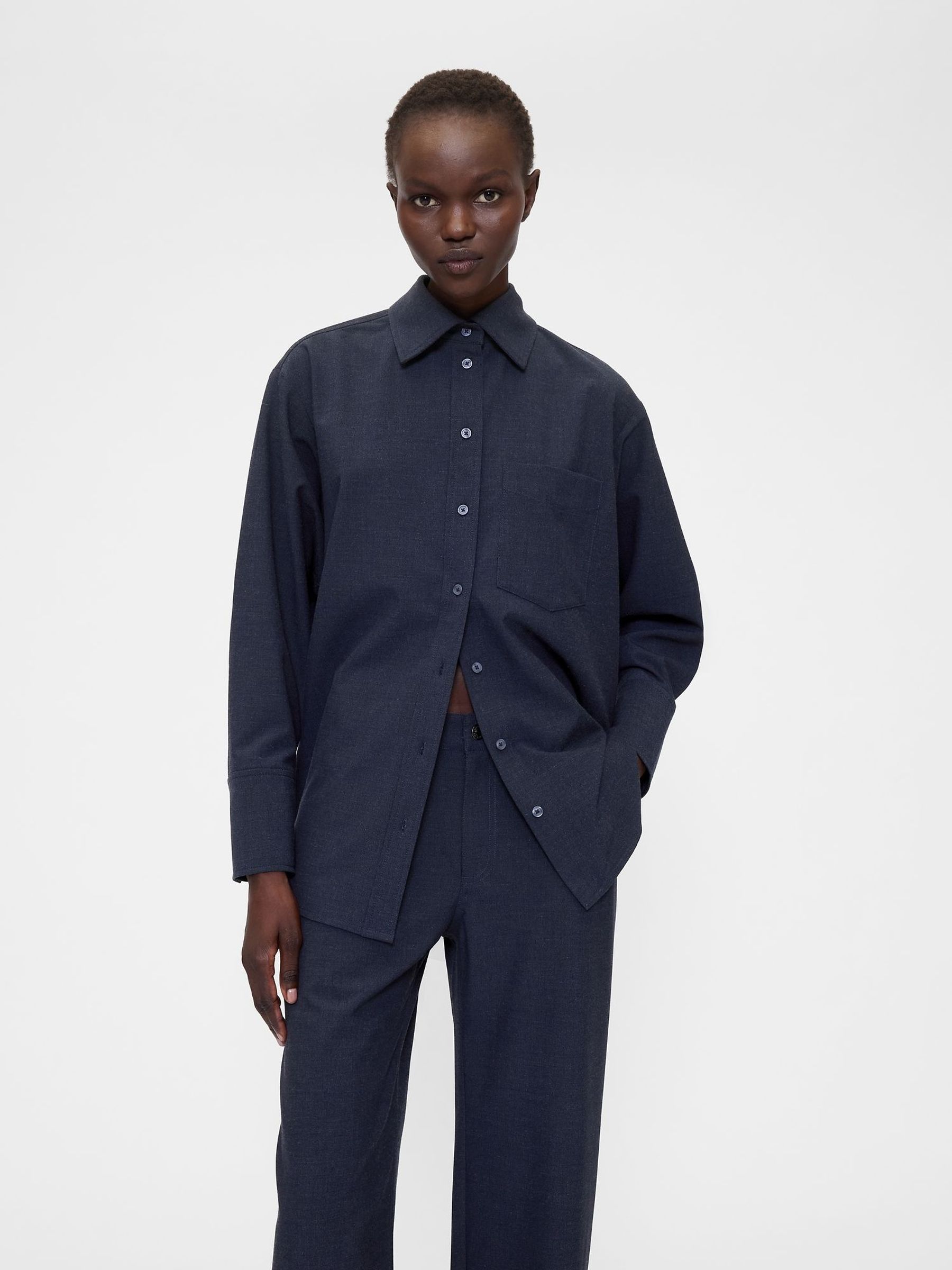 Navy Long sleeve Big Shirt (Y23429) | £100