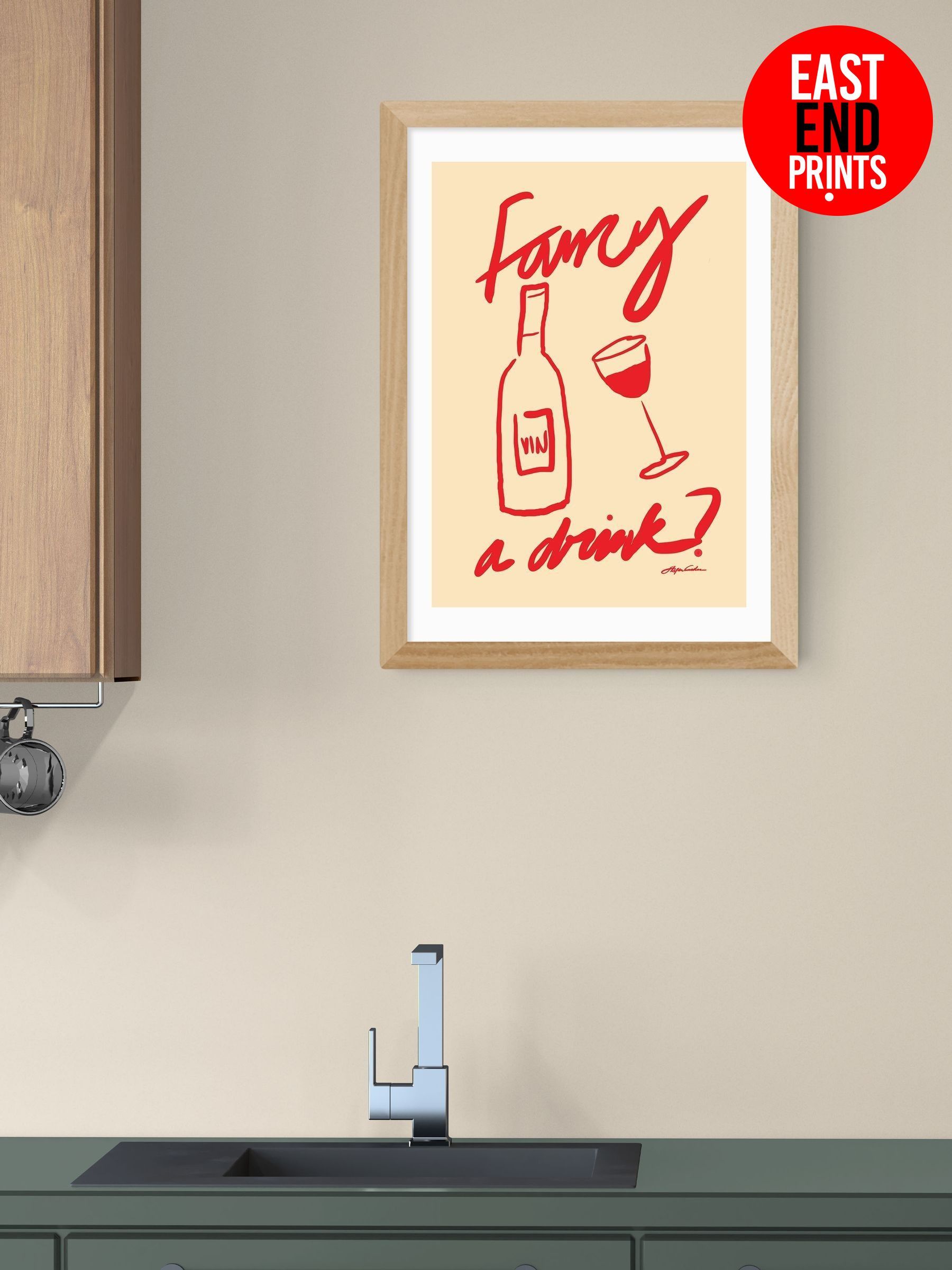 Oak Fancy a Drink Wall Art Print by Stephie Cardona (Y24470) | £50 - £130