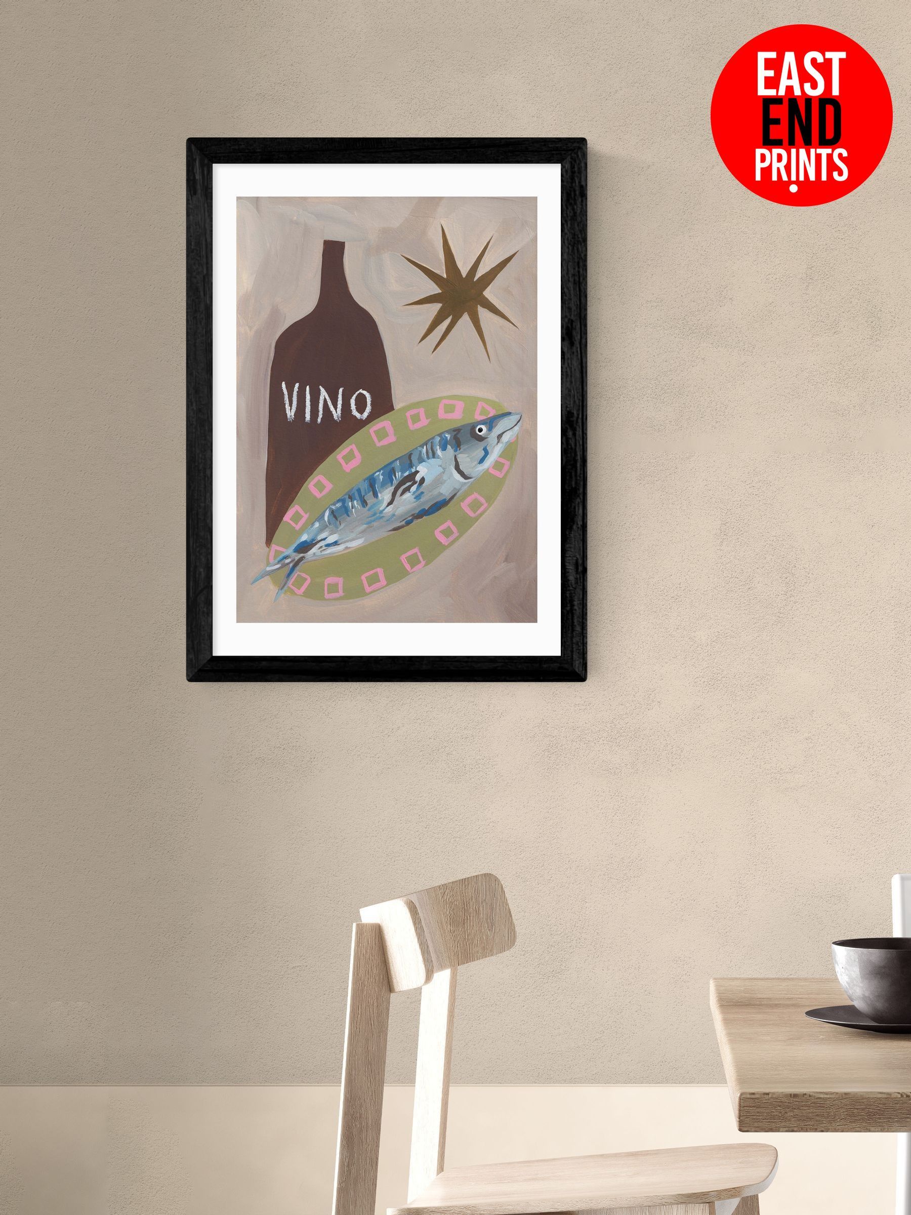 Black Fish Supper Wall Art Print by Jazmine Joye (Y24486) | £50 - £130