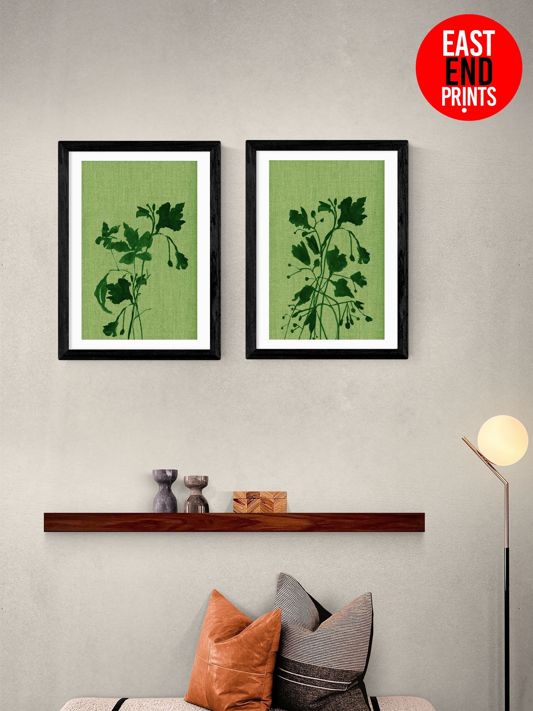 Set of 2 Black Terre Verte Wall Art Prints by Cartissi (Y24487) | £90 - £245