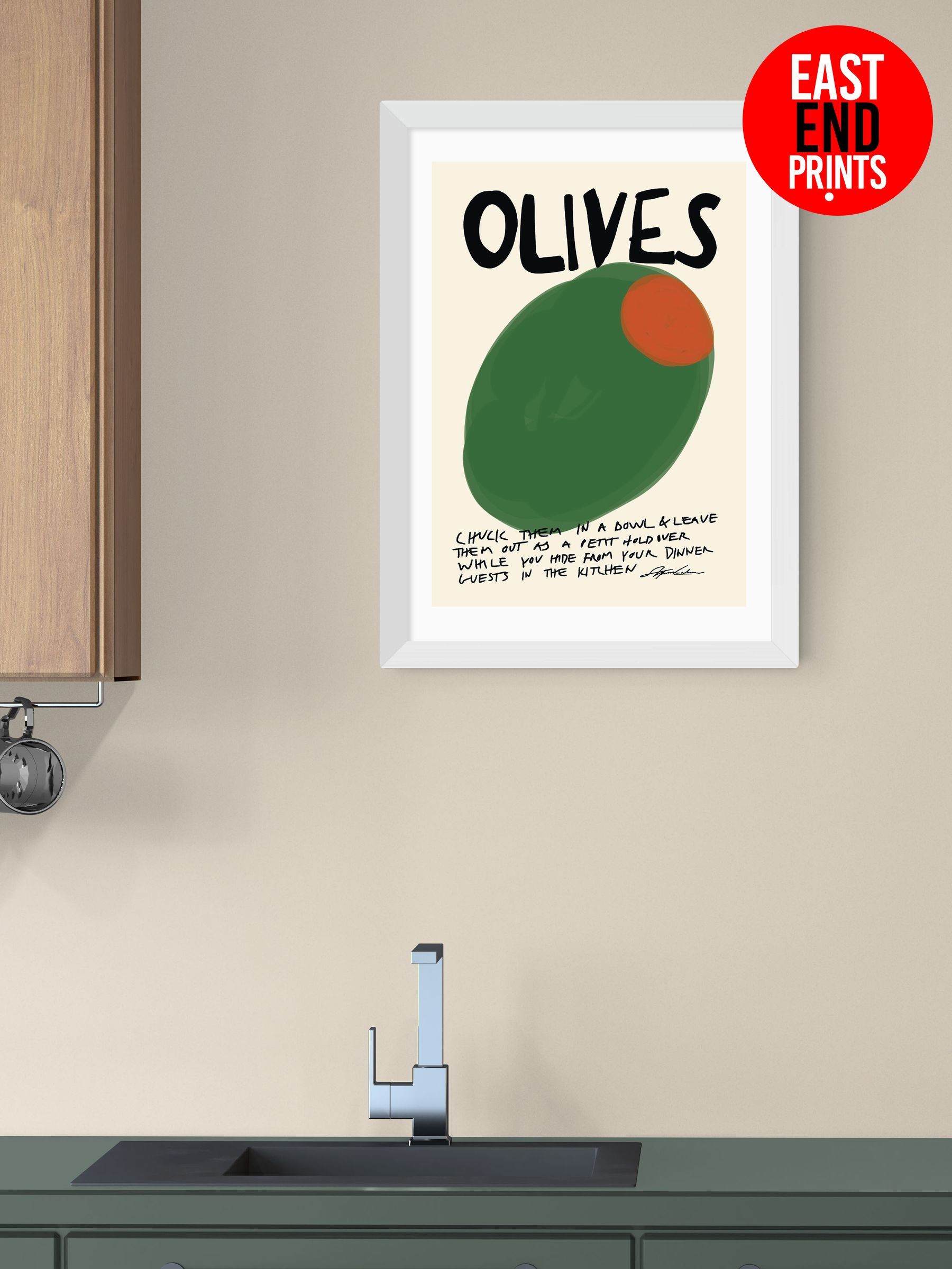 White Olives Wall Art Print by Stephie Cardona (Y24489) | £50 - £130