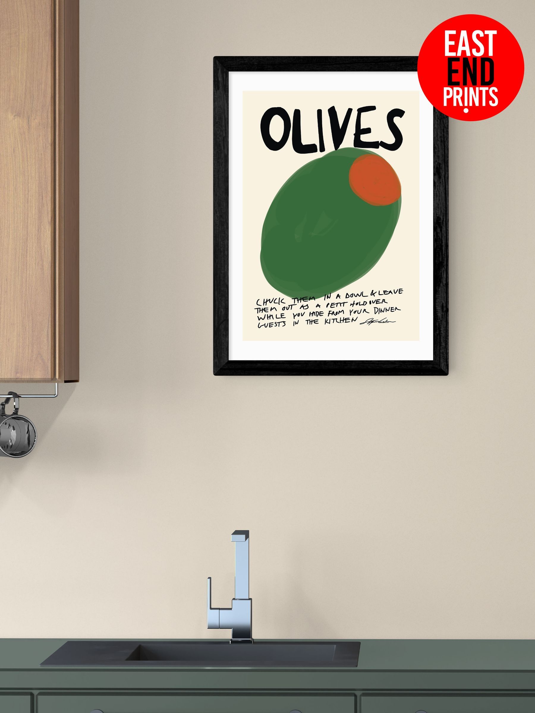 Black Olives Wall Art Print by Stephie Cardona (Y24492) | £50 - £130