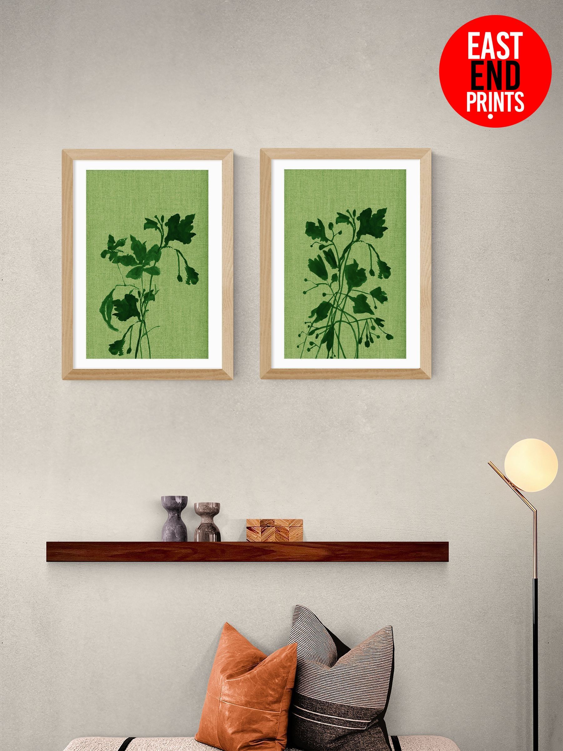 Set of 2 Oak Terre Verte Wall Art Prints by Cartissi (Y24498) | £90 - £245
