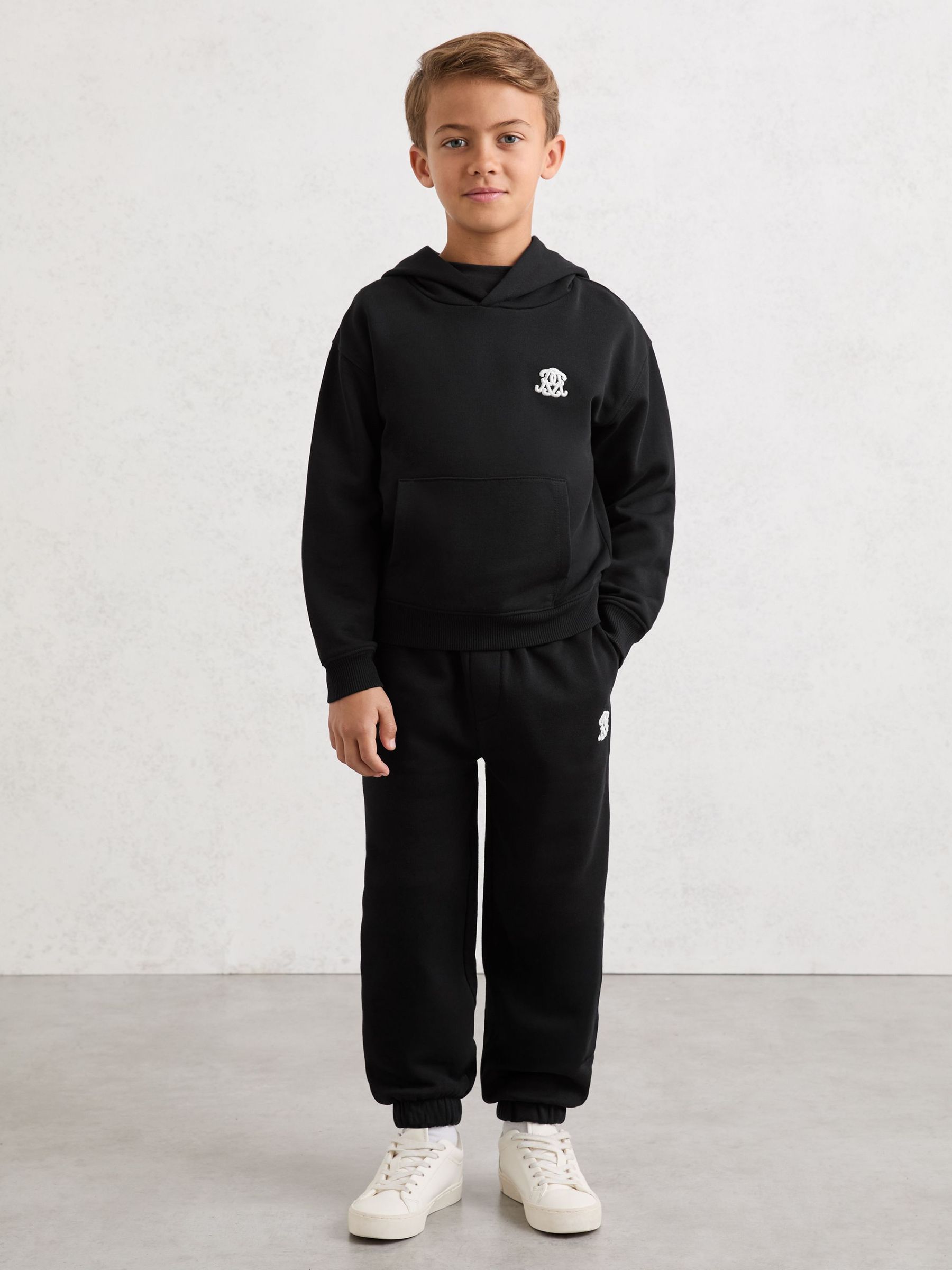 3-9 yrs Monogram Hoodie and Joggers Set in Black (Y25161) | £70