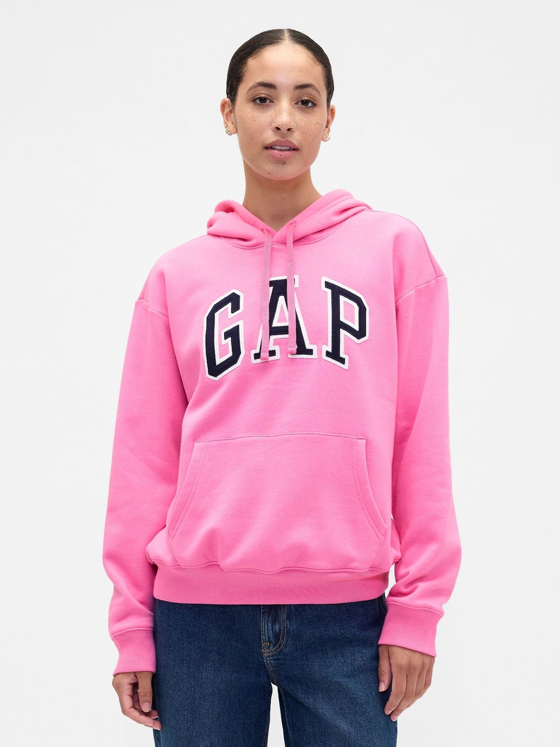 Neon Pink Pullover Logo Hoodie (Y25319) | £35