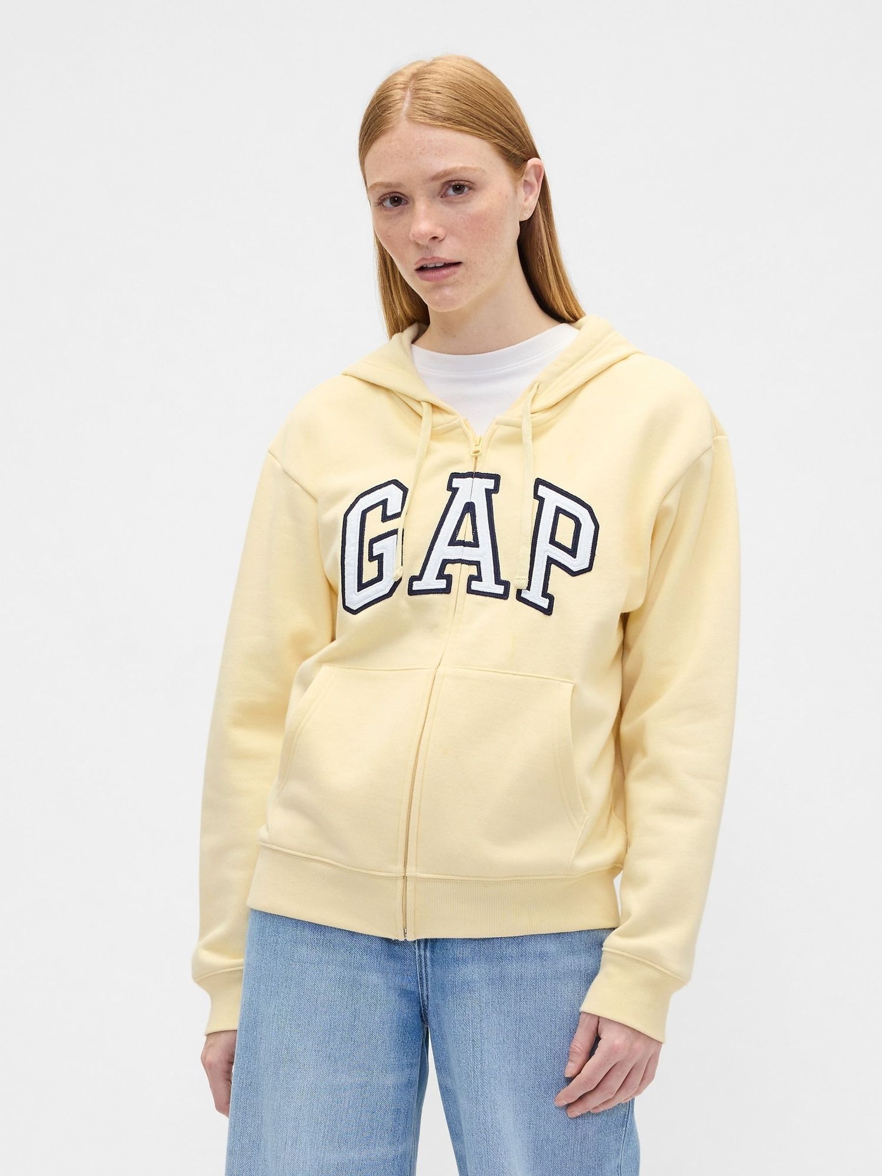 Yellow Relaxed Logo Zip Hoodie (Y25324) | £40