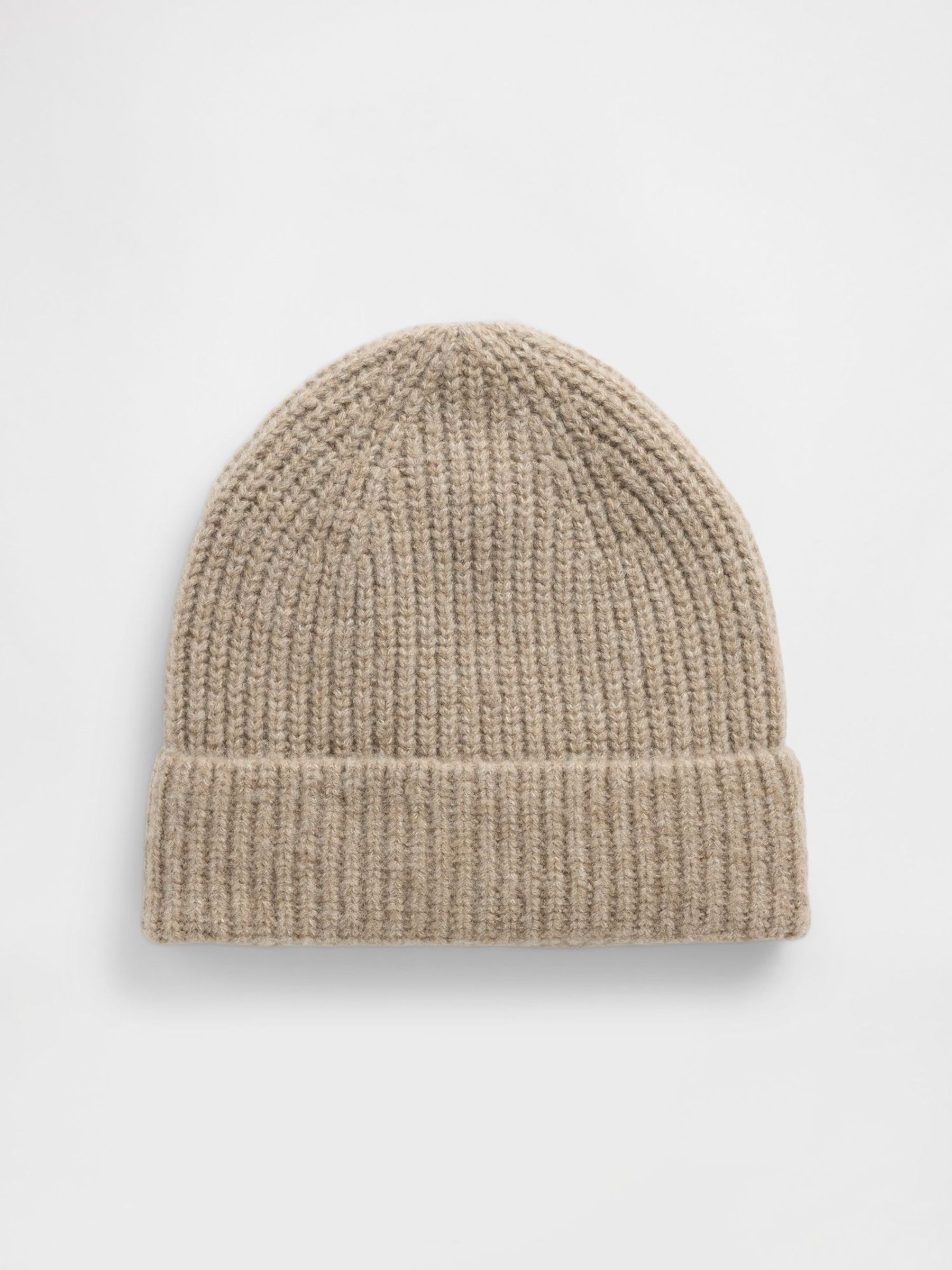 Beige CashSoft Ribbed Beanie (Y25392) | £14