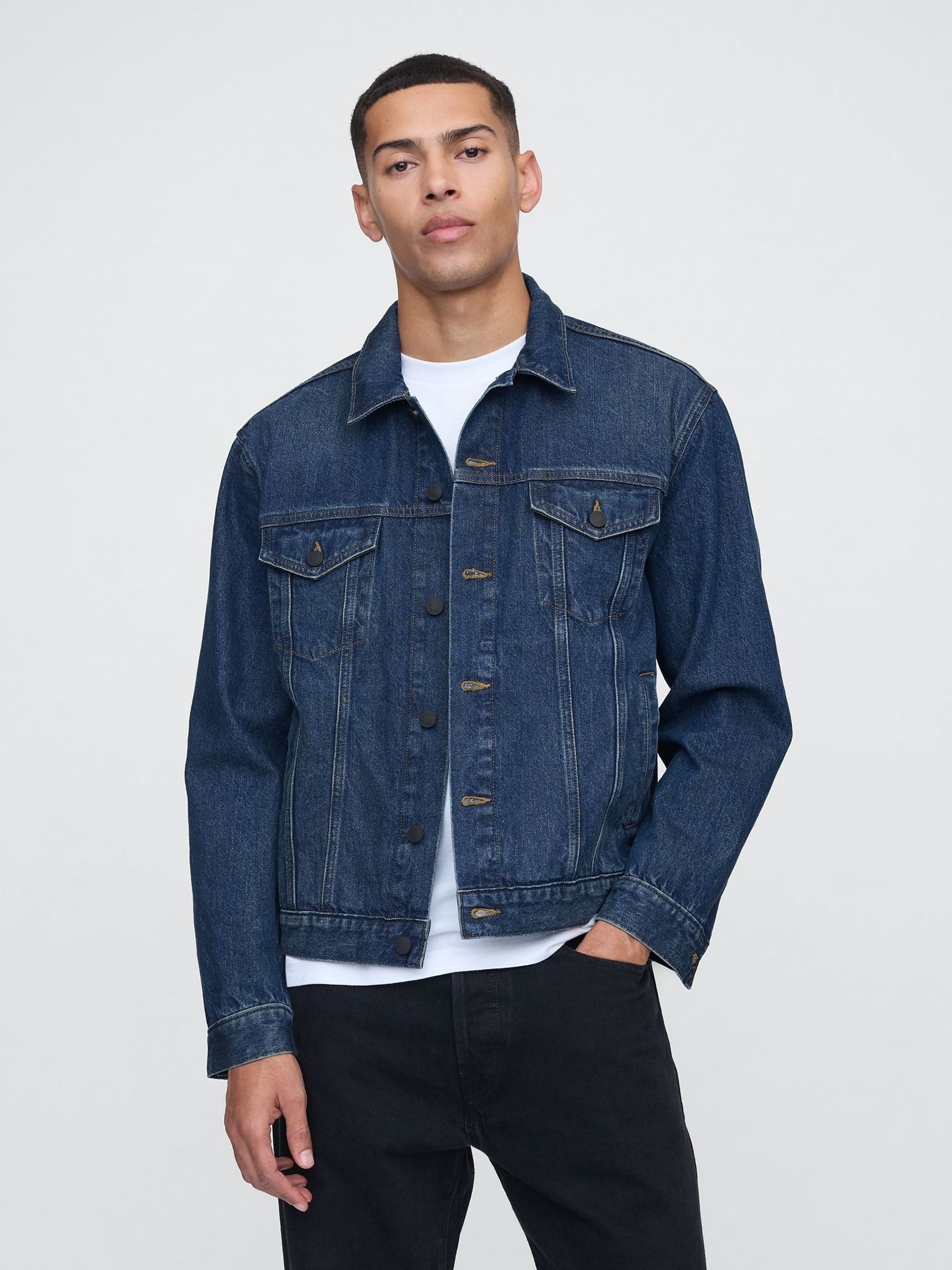 Dark Wash Blue Icon Denim Jacket (Y25422) | £55