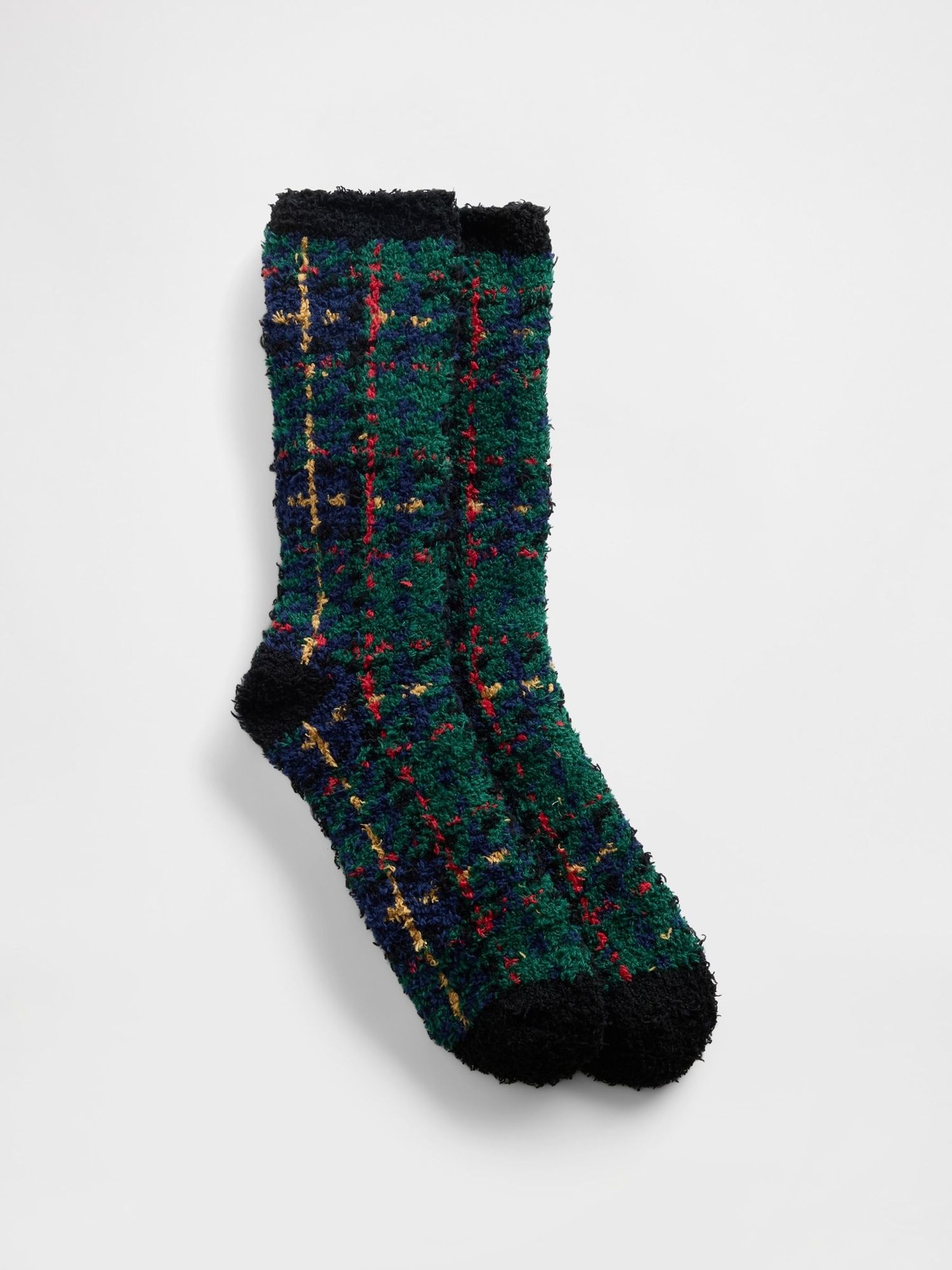 Green Check Cosy Socks (Y25484) | £7