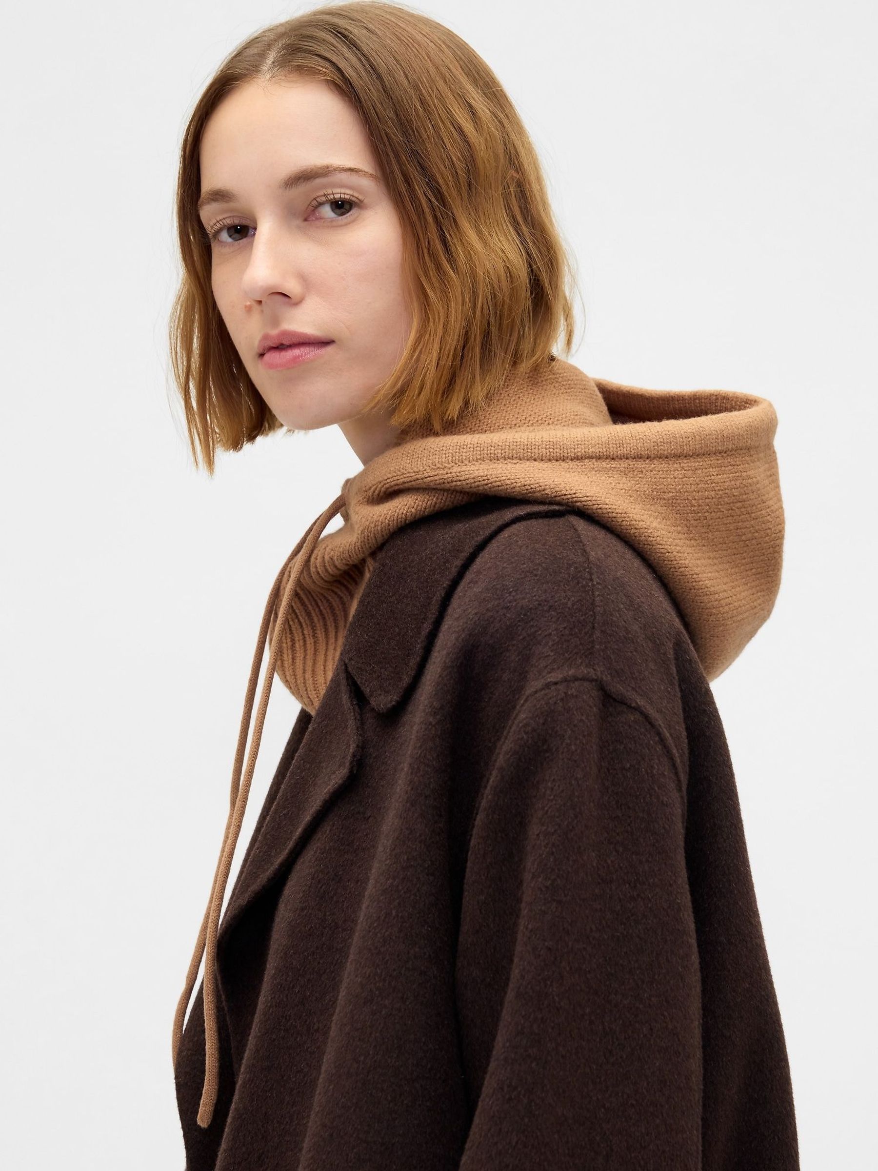 Beige CashSoft Drawcord Hood Hat (Y25493) | £30