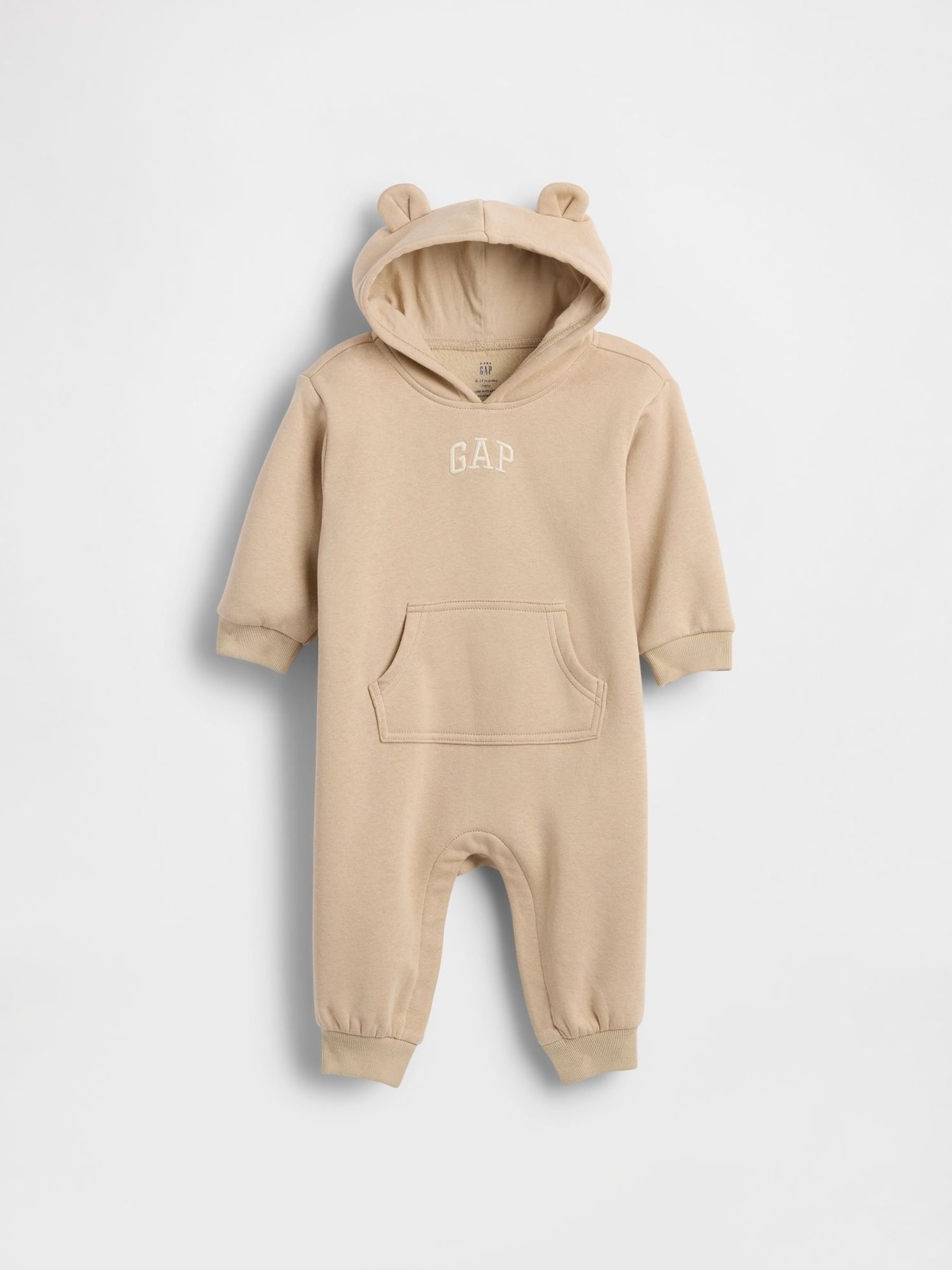 Beige VintageSoft Logo Hoodie 1 Piece (Newborn-24mths) (Y27031) | £25