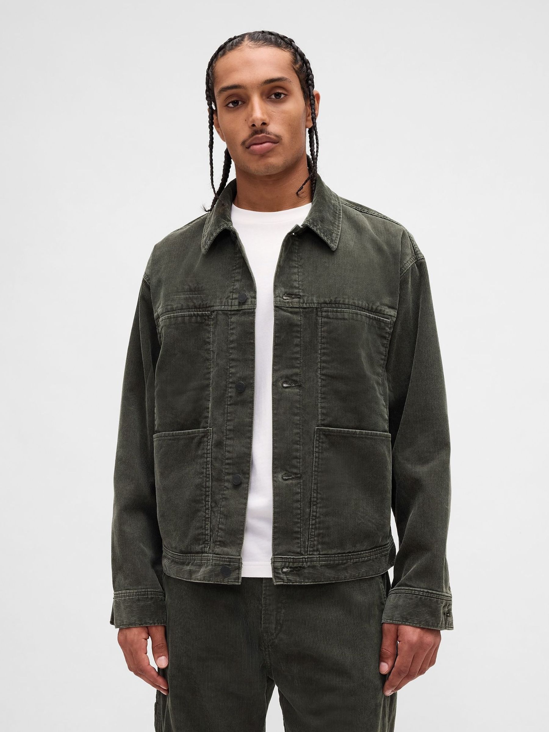 Green Relaxed Corduroy Jacket (Y28625) | £90
