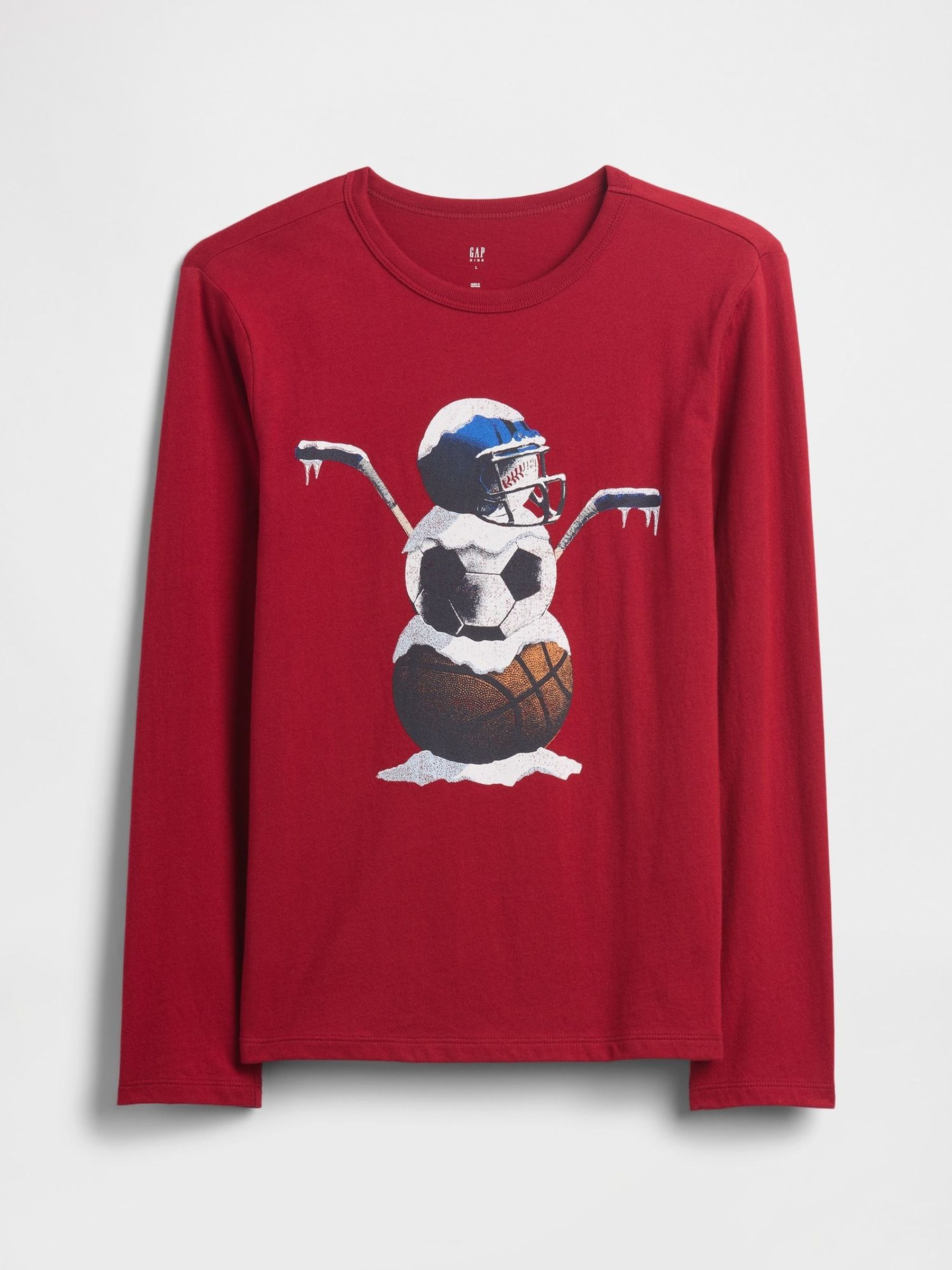 Burgundy Red Gap Long Sleeve Graphic T-Shirt (4-13yrs) (Y28674) | £10