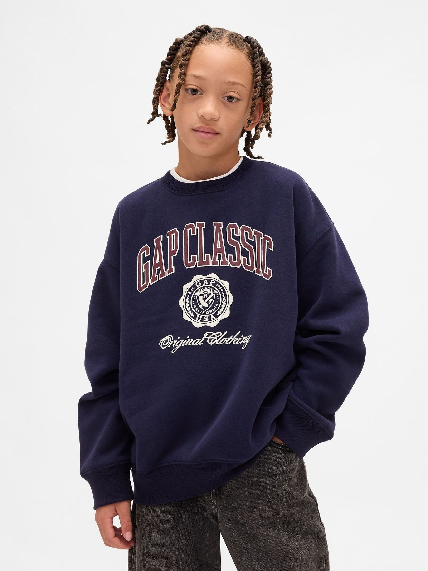 Navy Blue VintageSoft Relaxed Logo Sweatshirt (4-13yrs) (Y28688) | £18