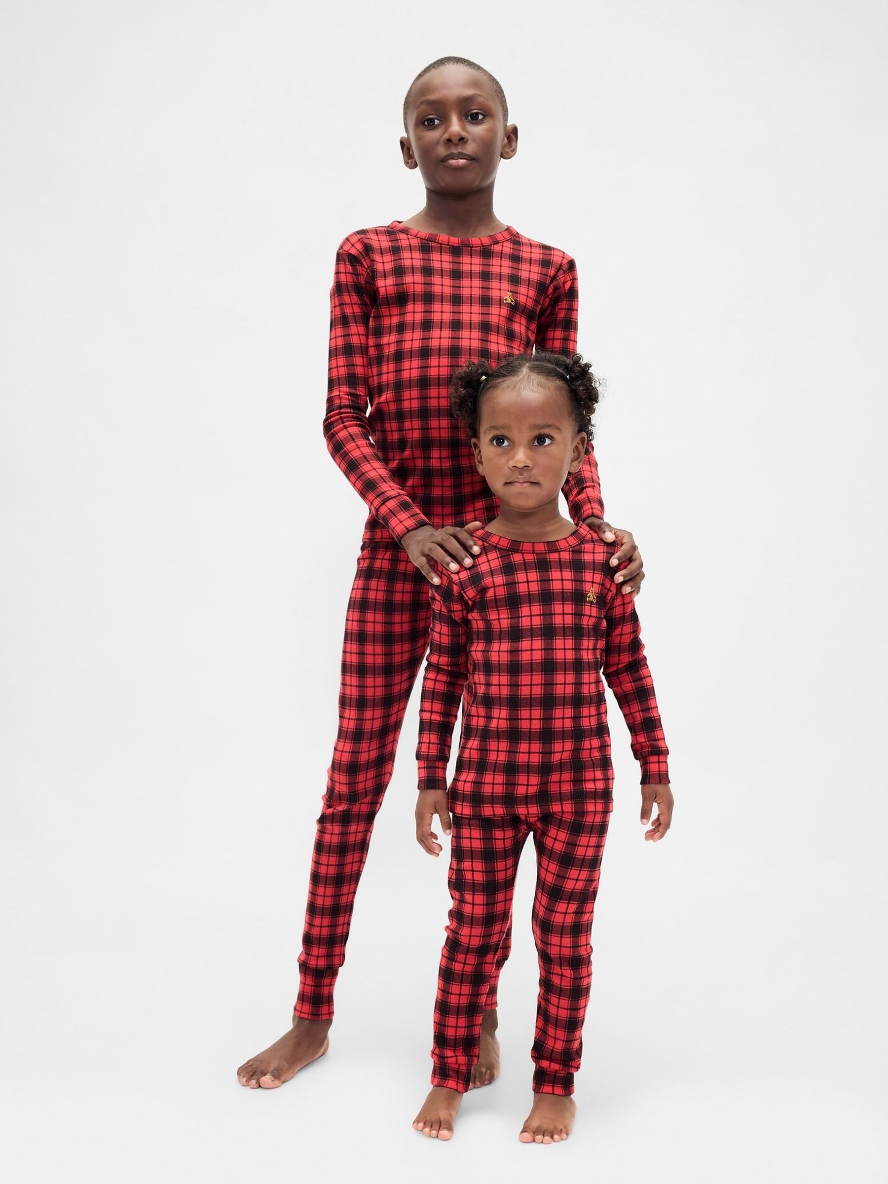 Red/Black Check Matching Family Christmas Cotton Pyjamas (Y28745) | £18