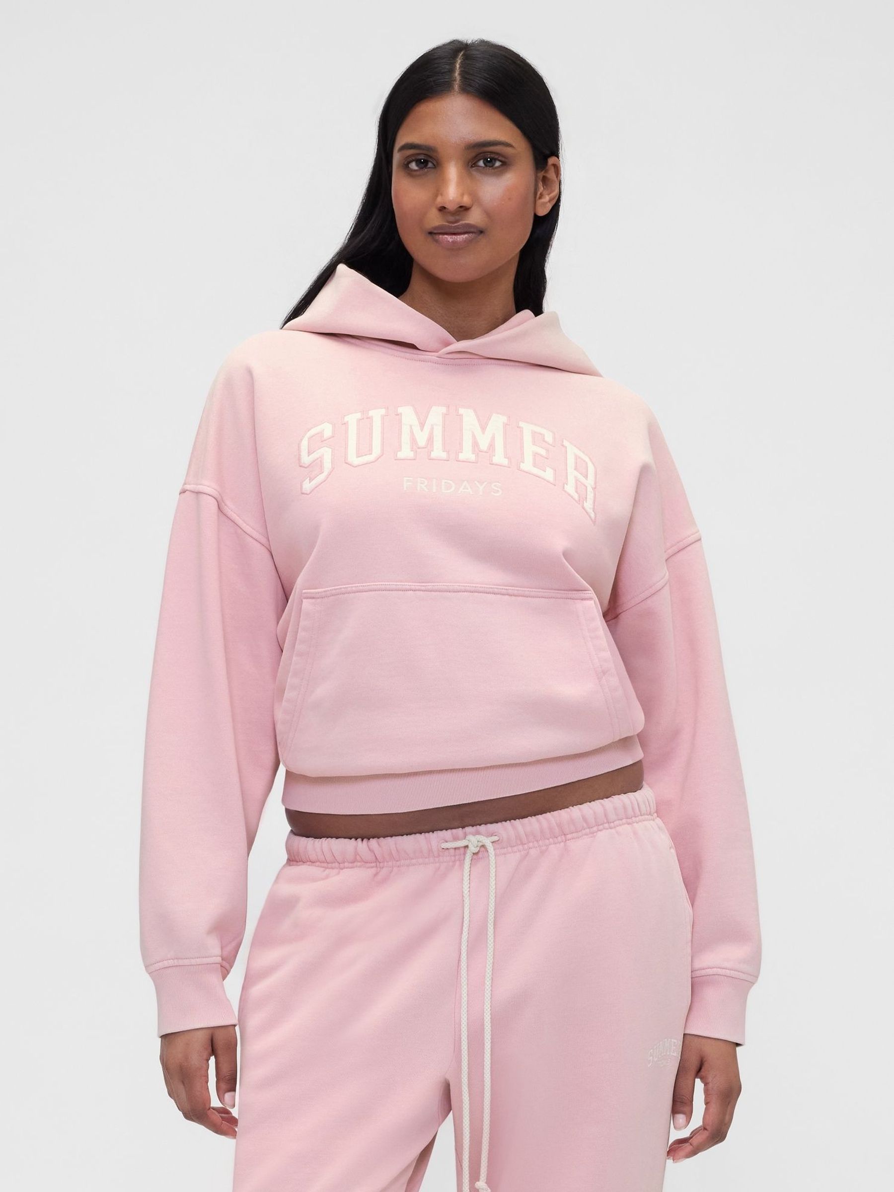 Gap X Summer Fridays Pink Logo Heavyweight Oversized Hoodie (Y28781) | £85