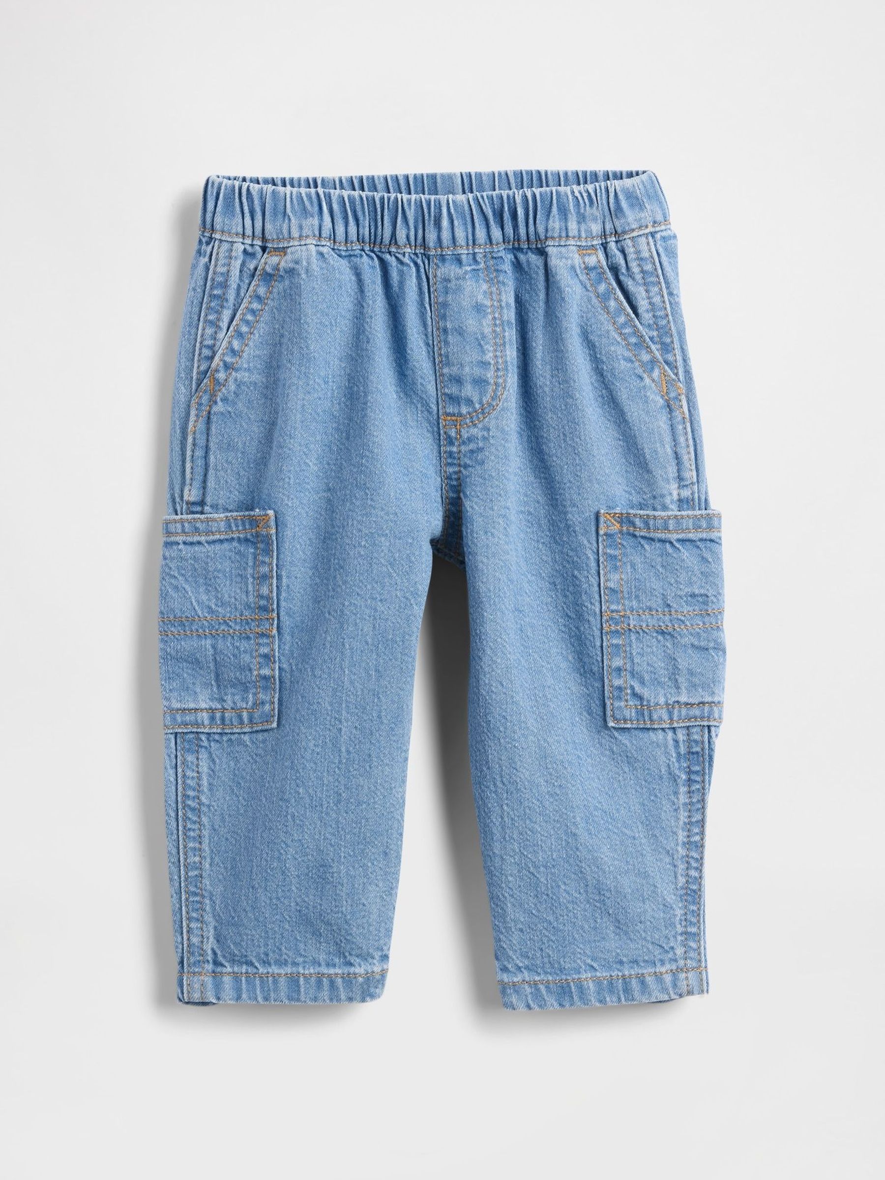 Blue Pull On Barrel Cargo Jeans (Y28801) | £20