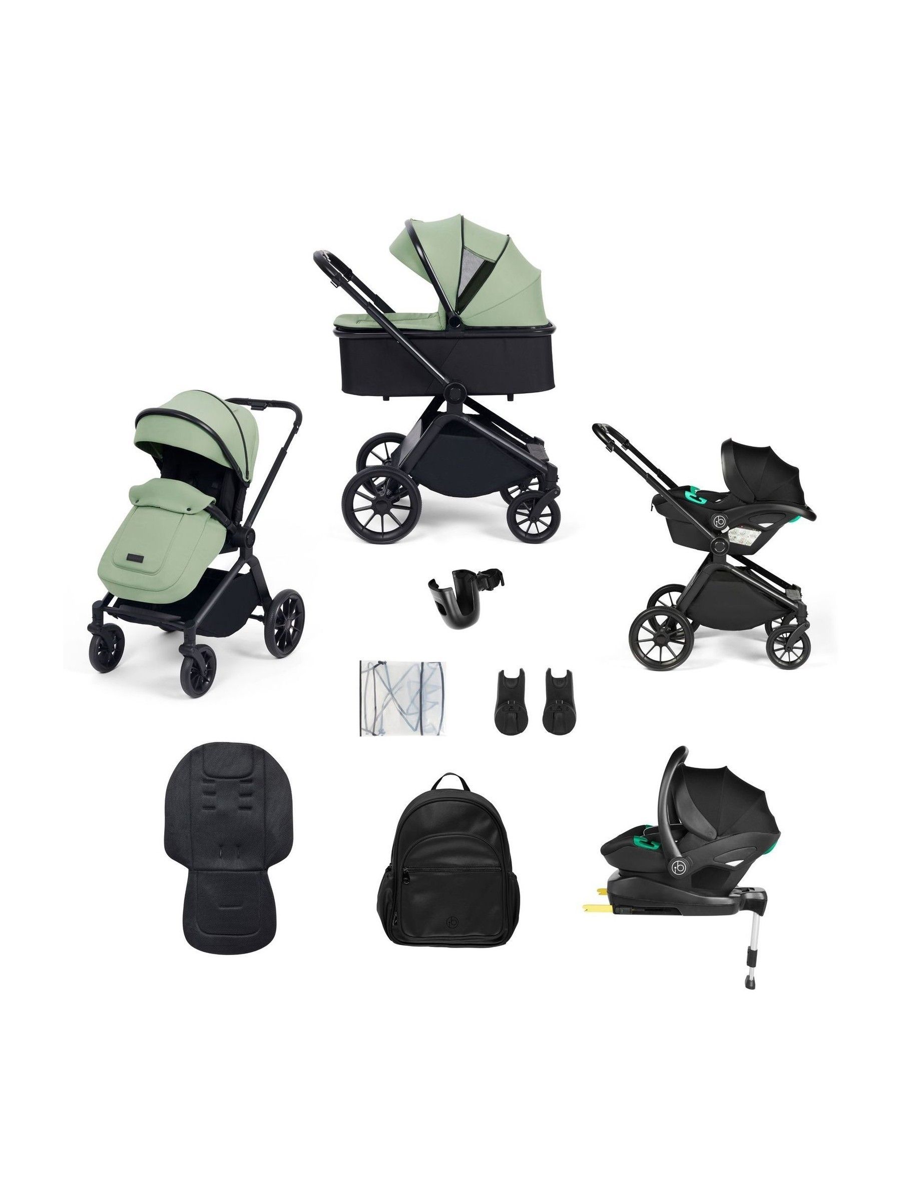 Ickle Bubba 12 Piece Sage Green Altima Travel System with Stratus isize (Y29312) | £549