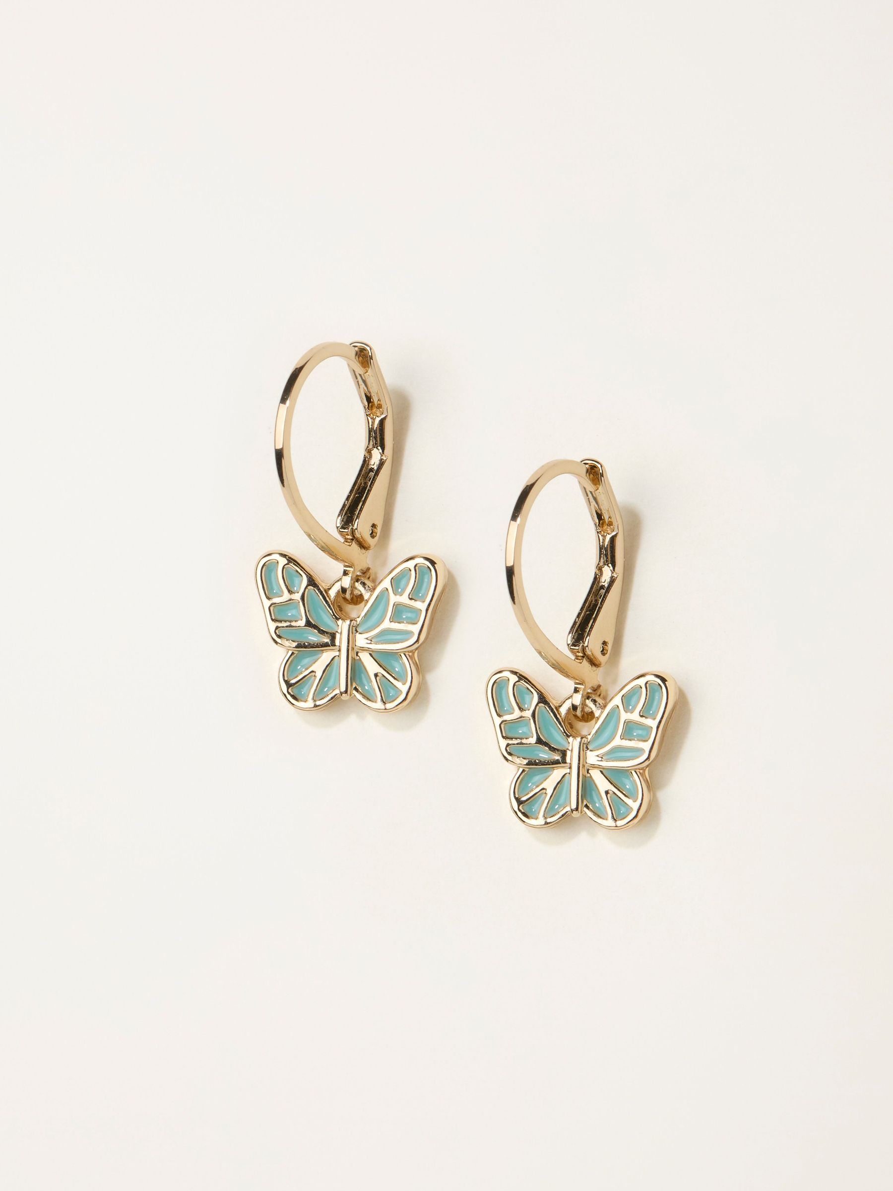 Gold Tone Butterfly Drop Earrings (Y29529) | £10.50