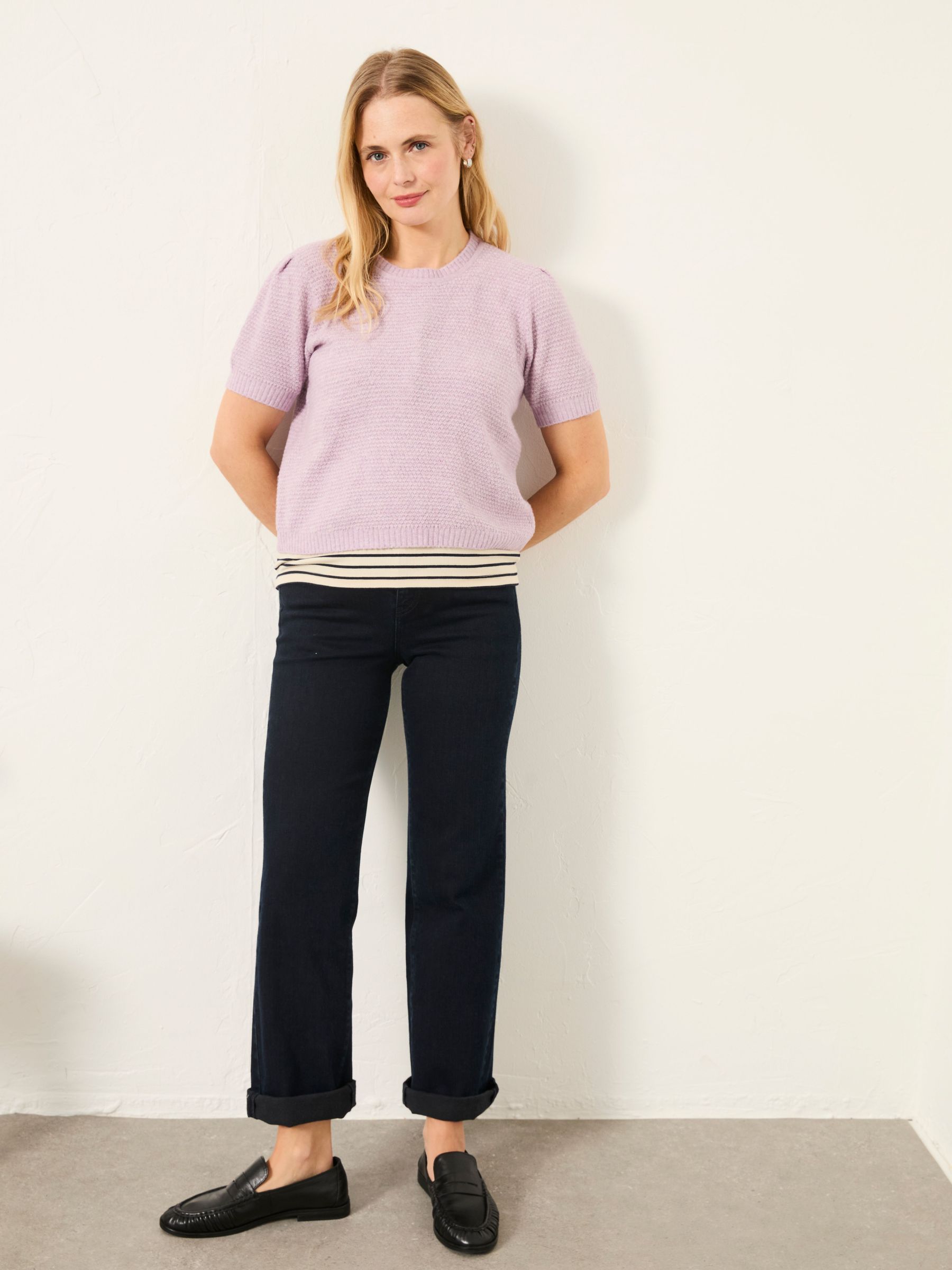 Sadie Lilac Purple Knitted TShirt (Y30015) | £49