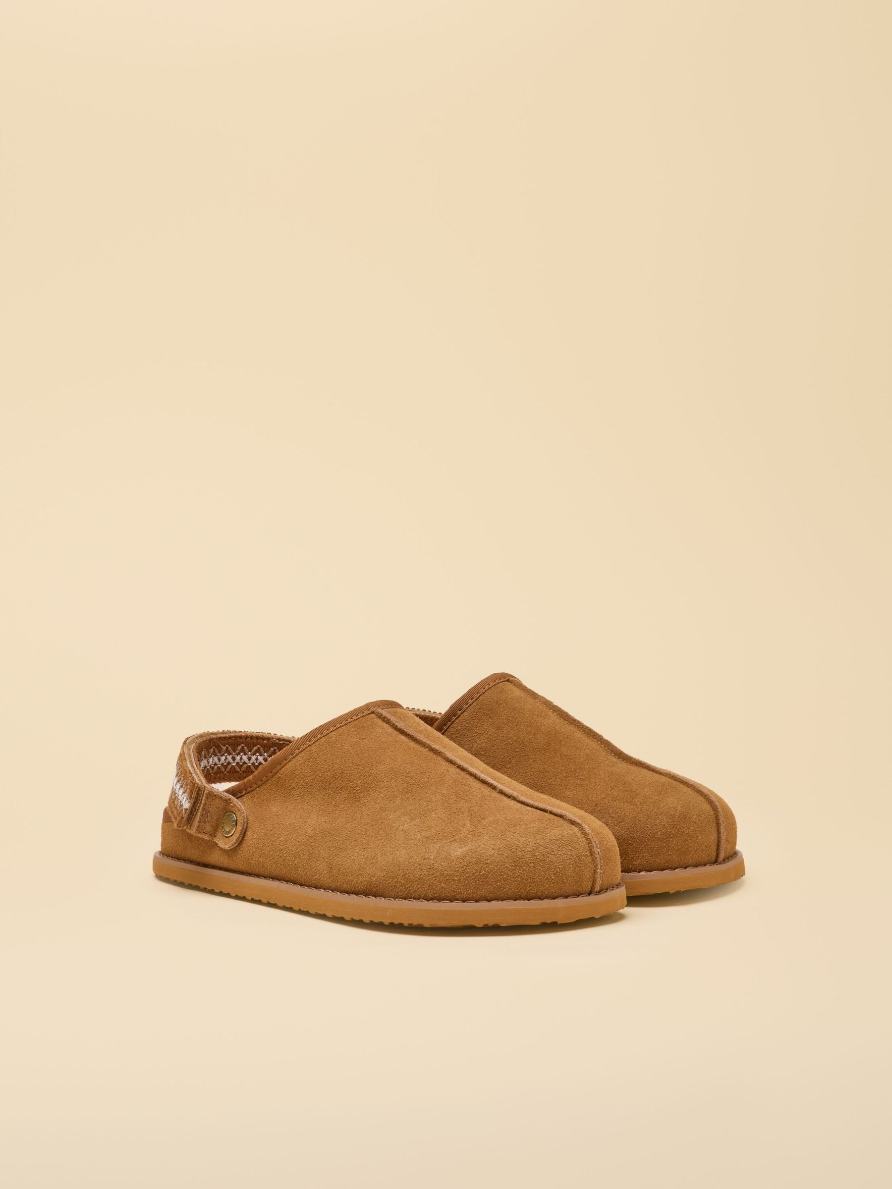 Chestnut Brown - Suede Faux Fur Lined Clog