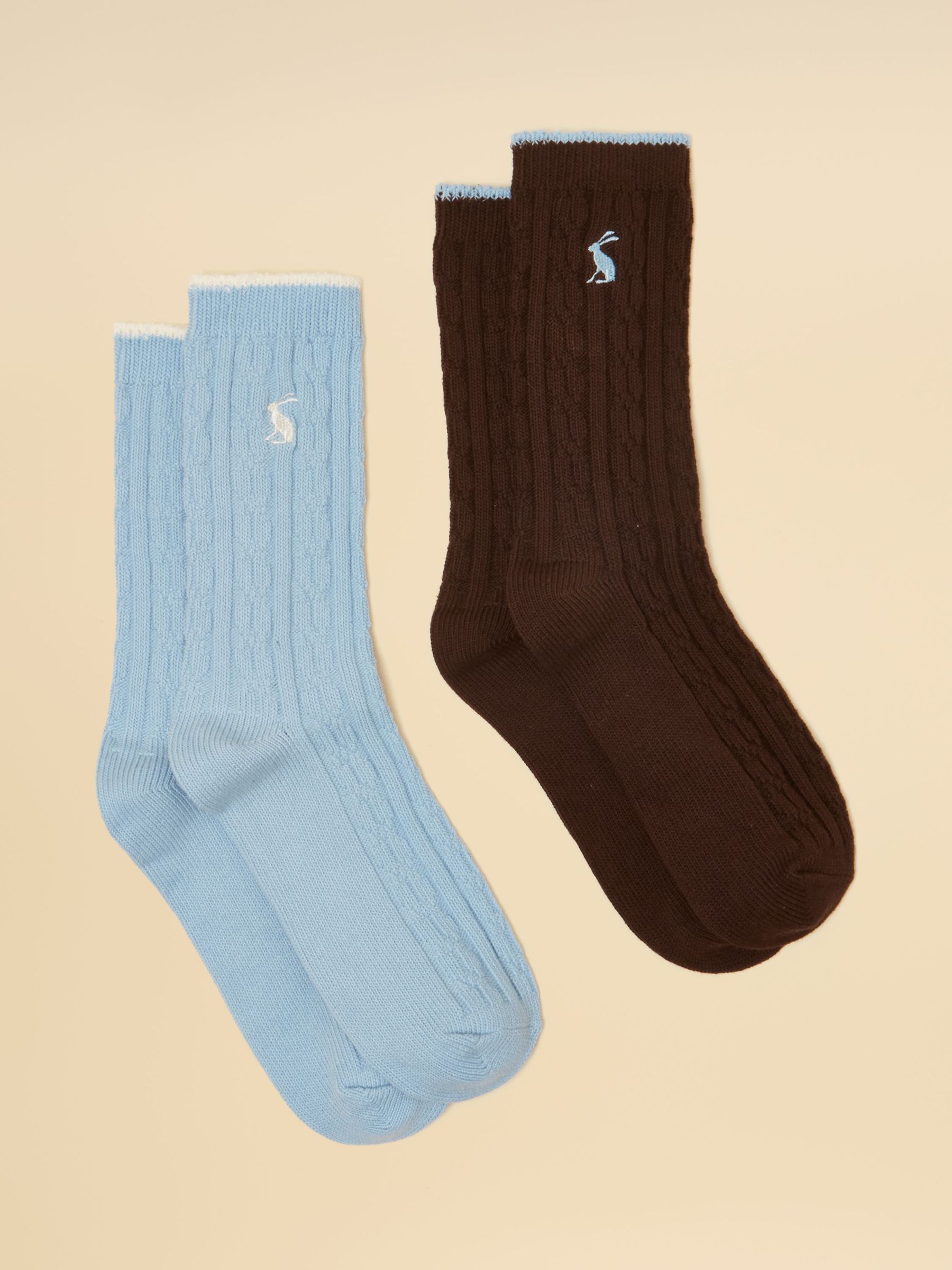 Chocolate & Blue - Socks 2 Pack (size 4 8)