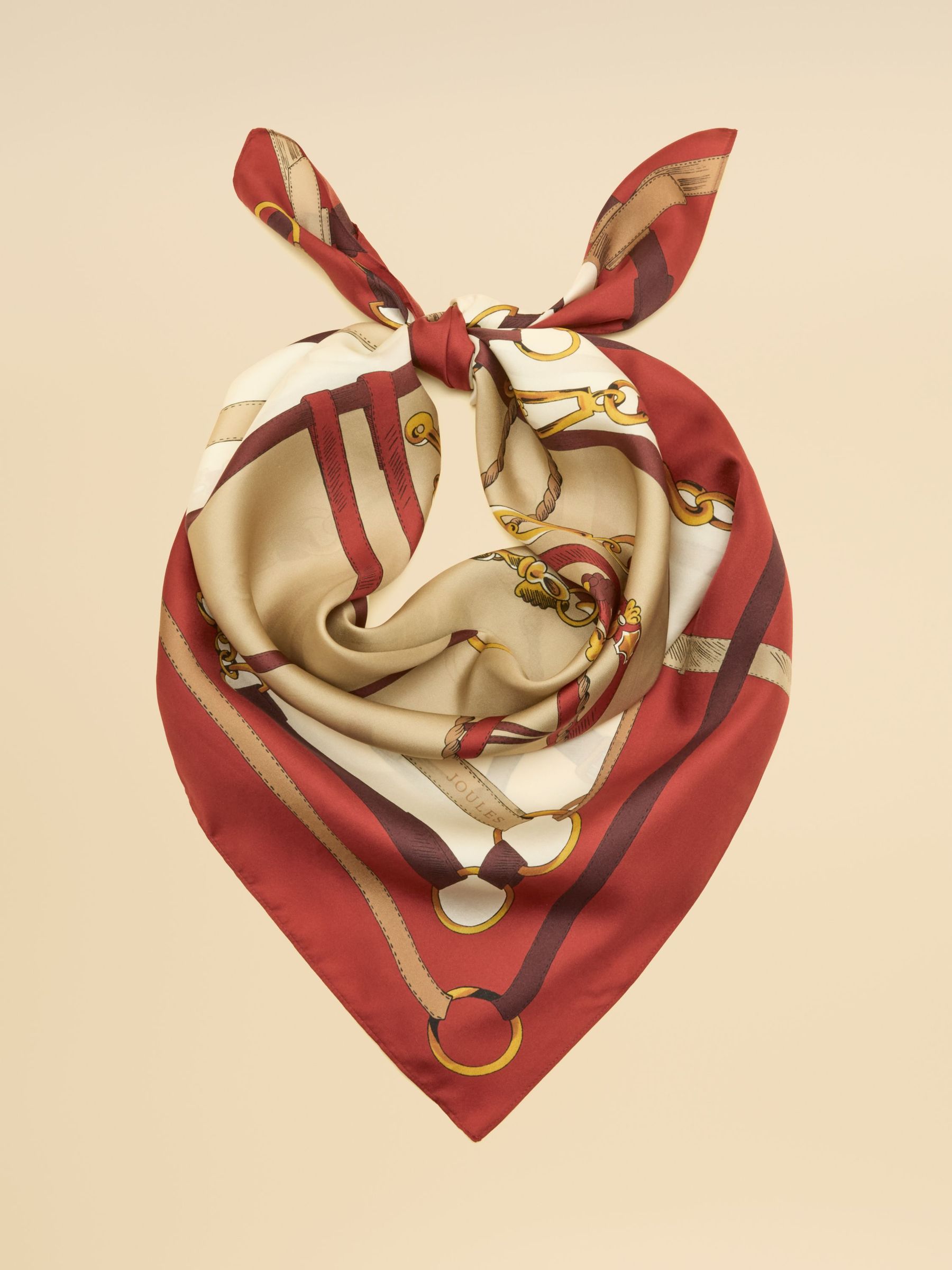 Burnt Orange Bridle - Silk Square Scarf