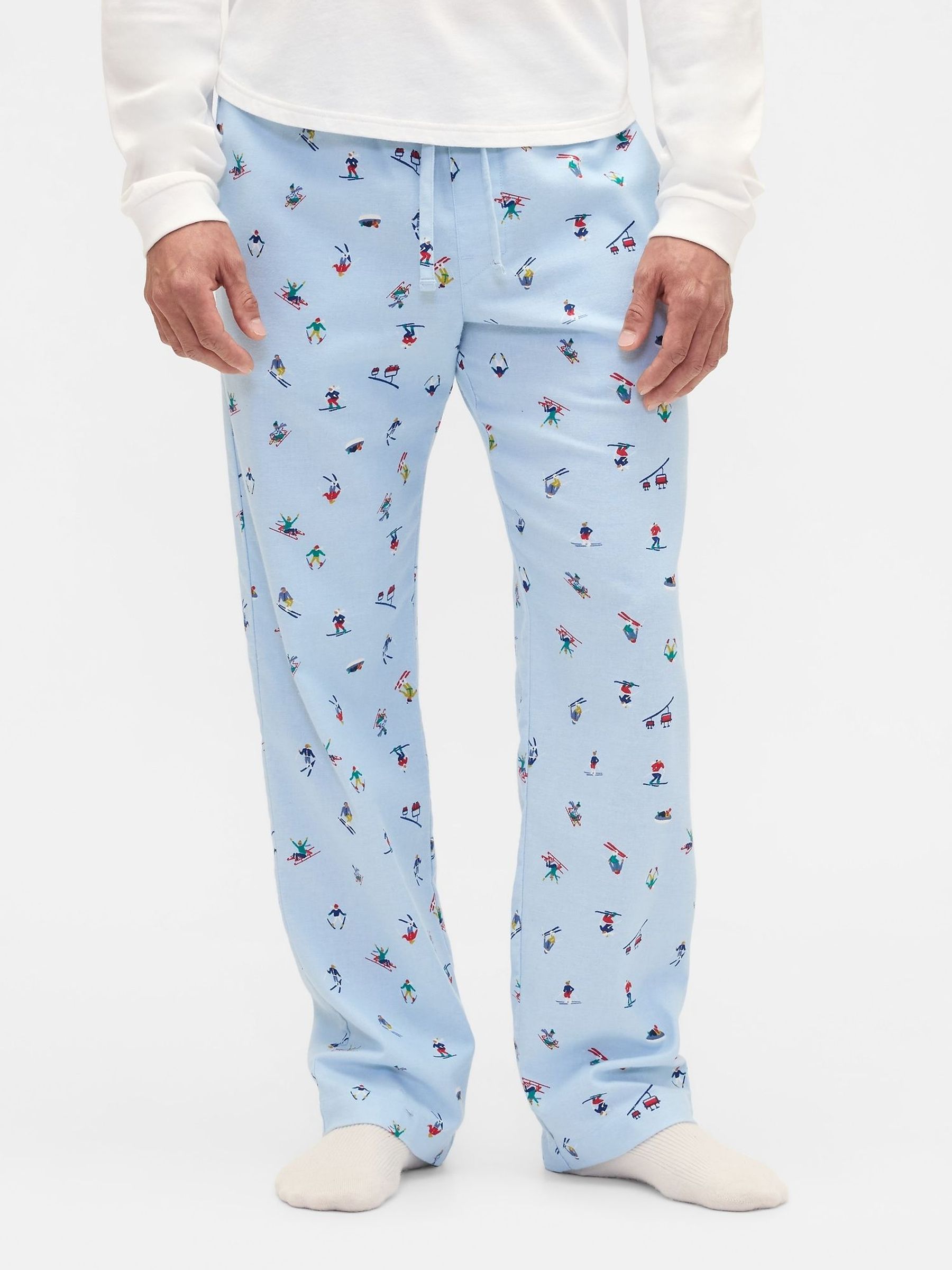 Blue Ski Print Christmas Pyjama Bottoms (Y31841) | £21