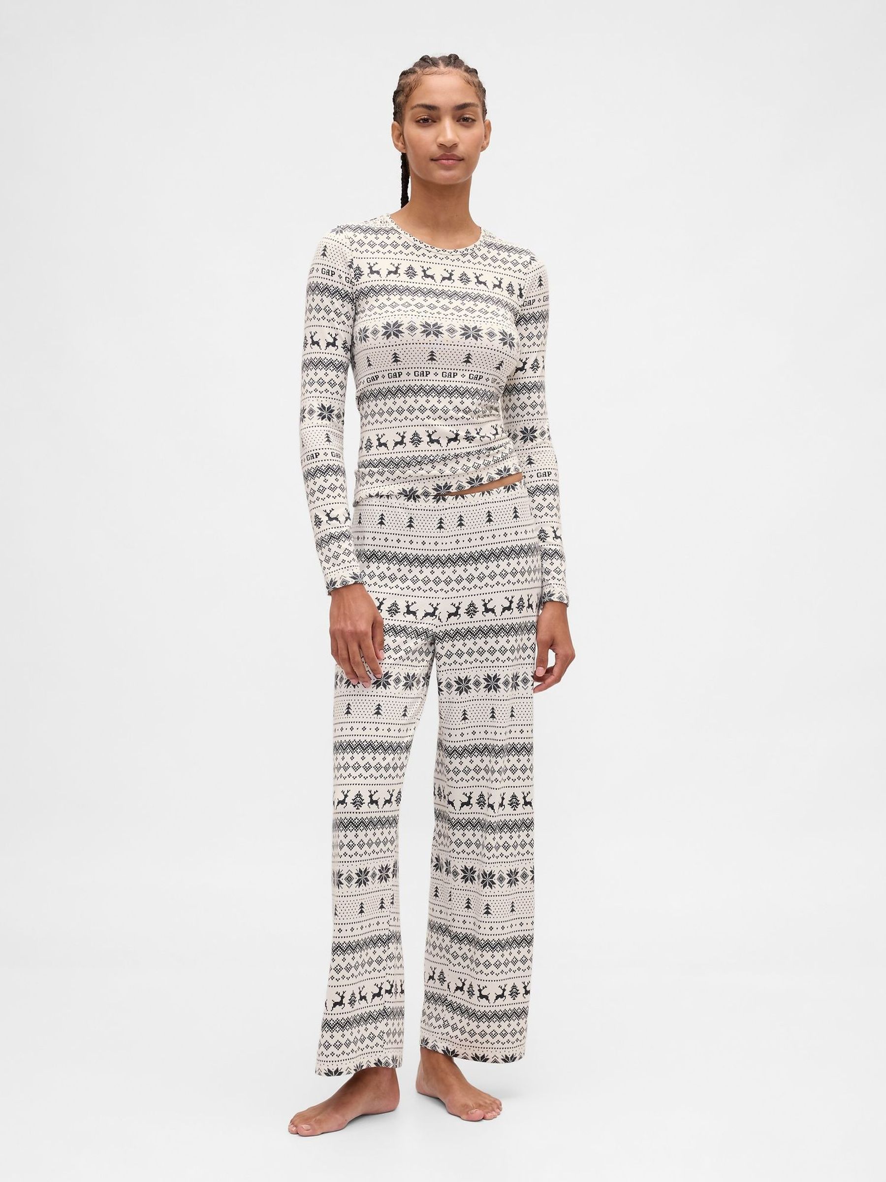 White Fair Isle Christmas Pyjamas (Y31843) | £50