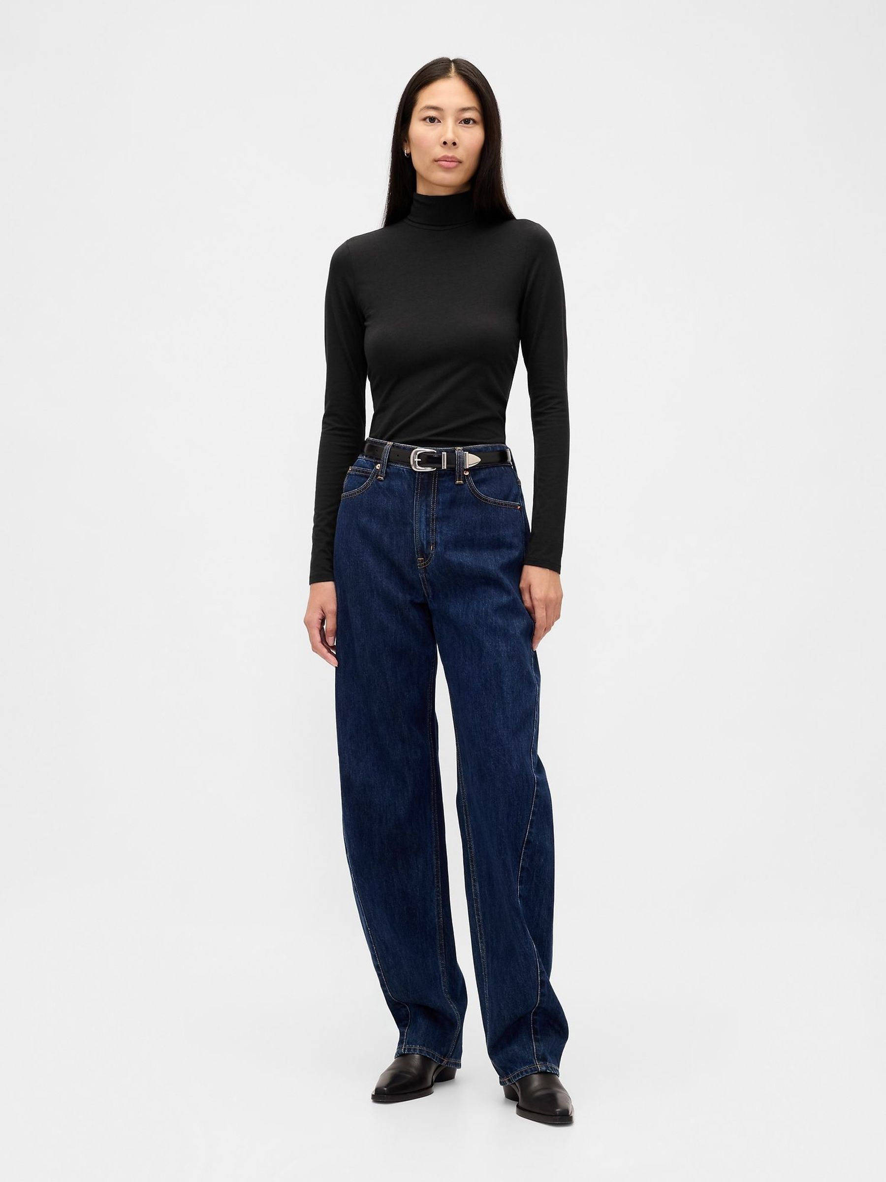 Black Featherweight Turtle Neck T-Shirt (Y31844) | £18