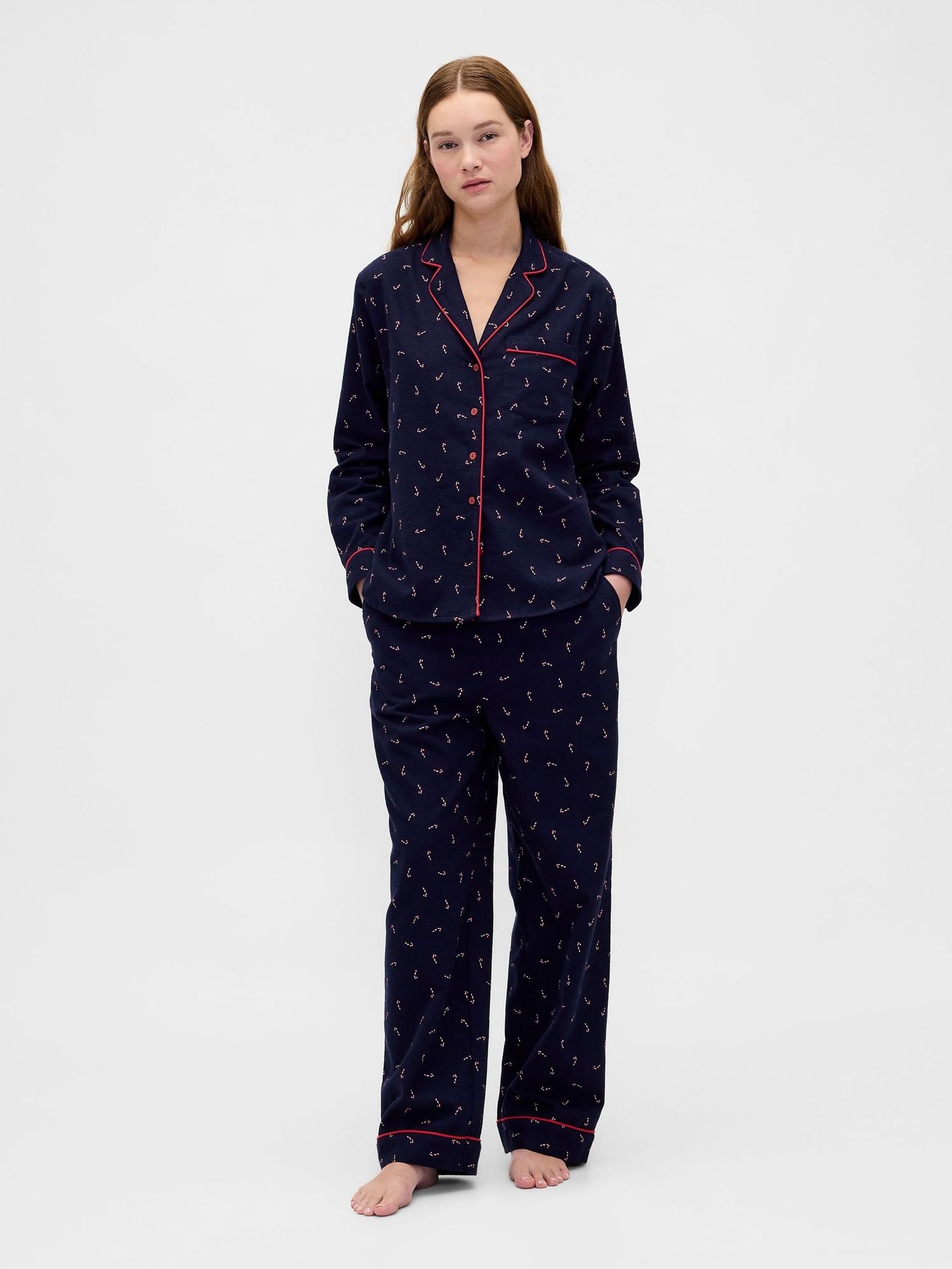 Navy Blue Adult Softest Flannel Pyjamas Set (Y31848) | £50