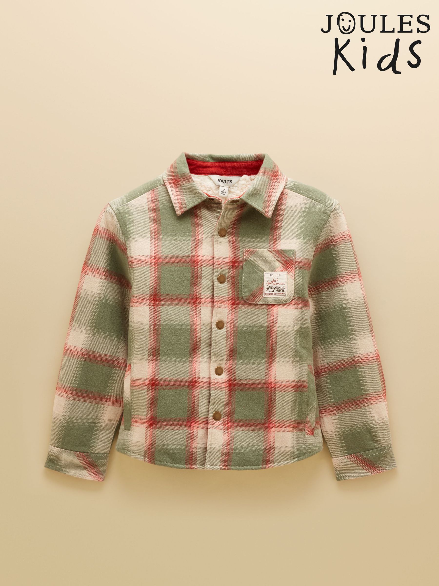 Green Check - Shacket With Borg Lining