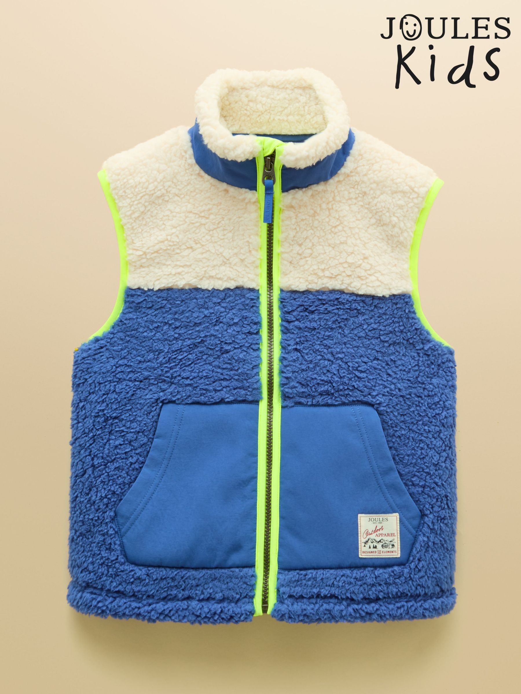 Cream & Blue - Fleece Gilet