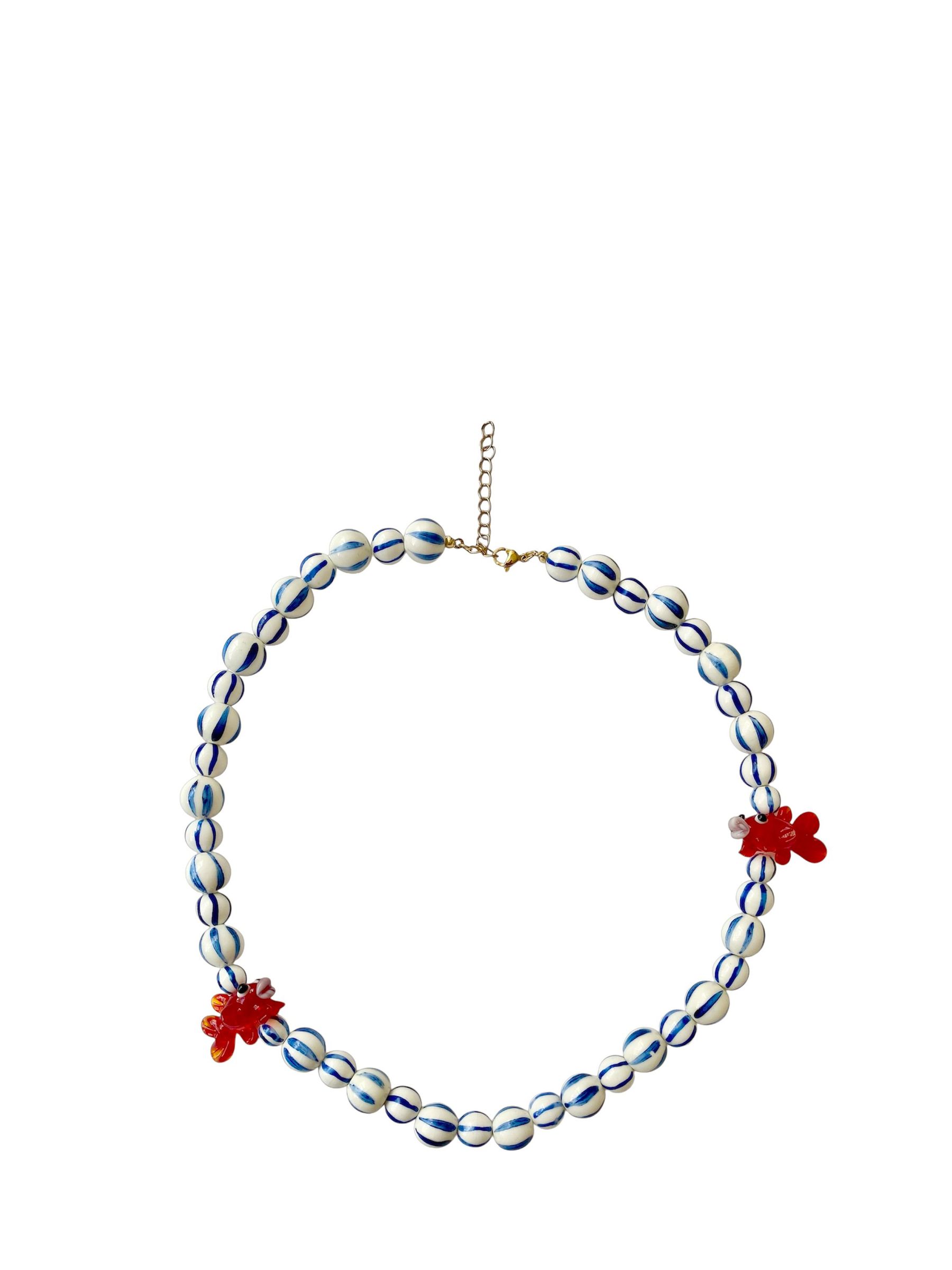 Minerva White Two Fish Necklace (Y33166) | £109