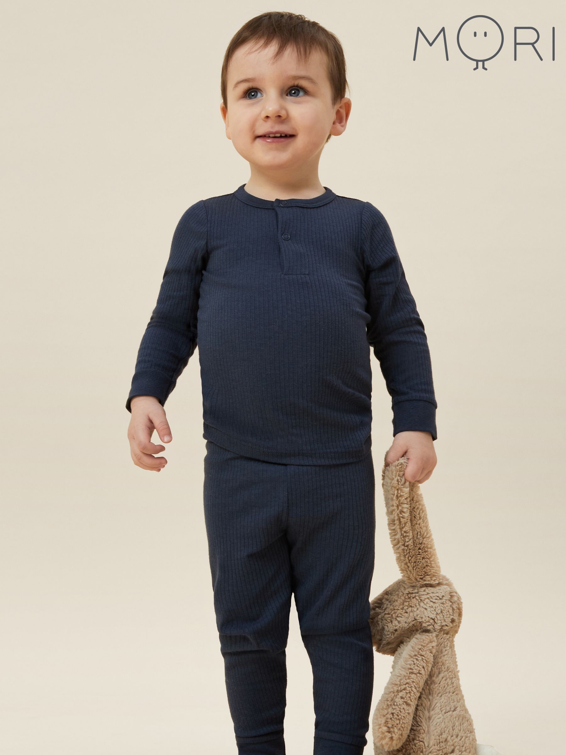 MORI Blue Ribbed Pyjamas Set (Y35500) | £32.50 - £34.50