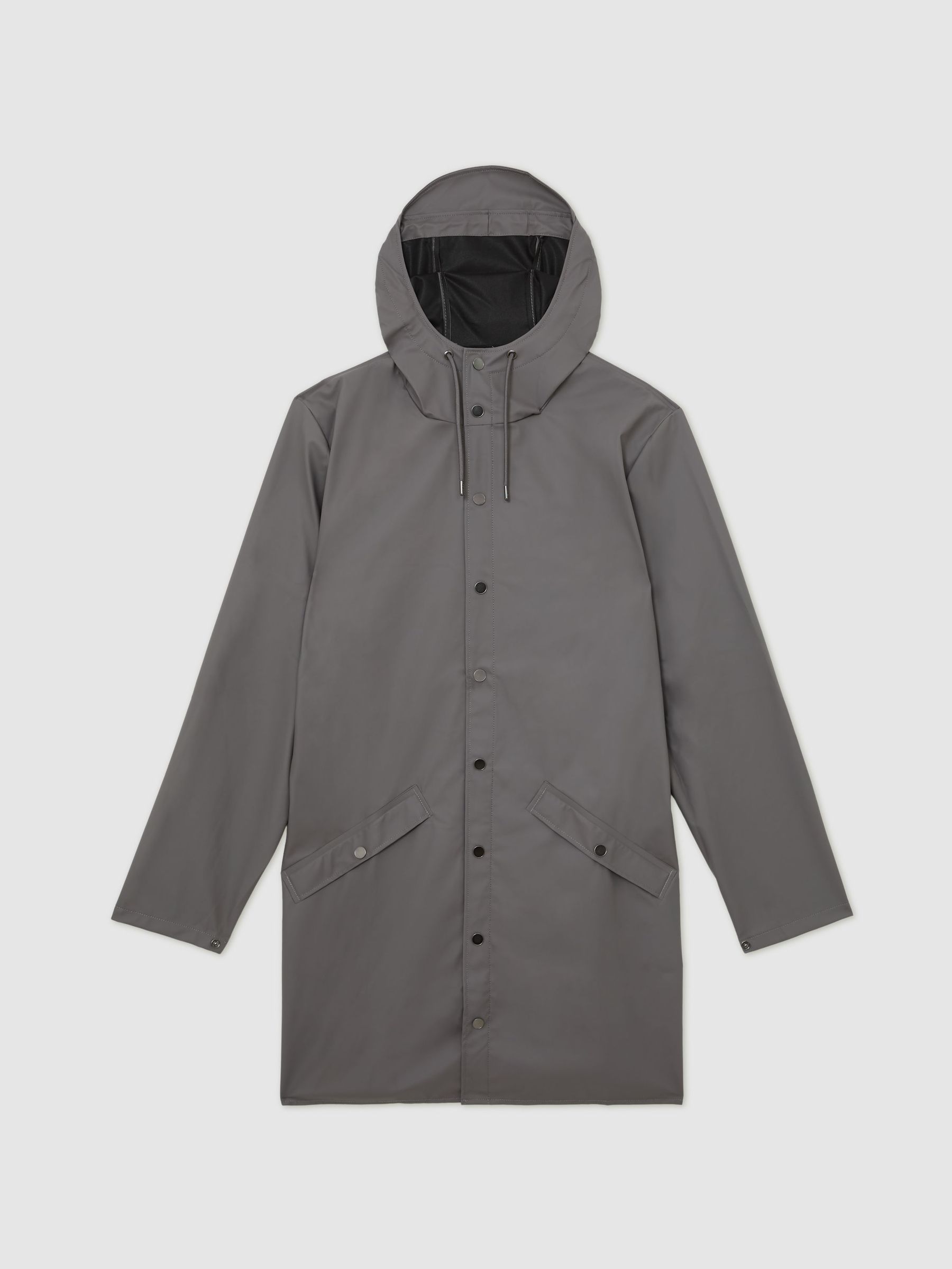 Rains Waterproof Long Rain Jacket in Grey (Y36076) | £100