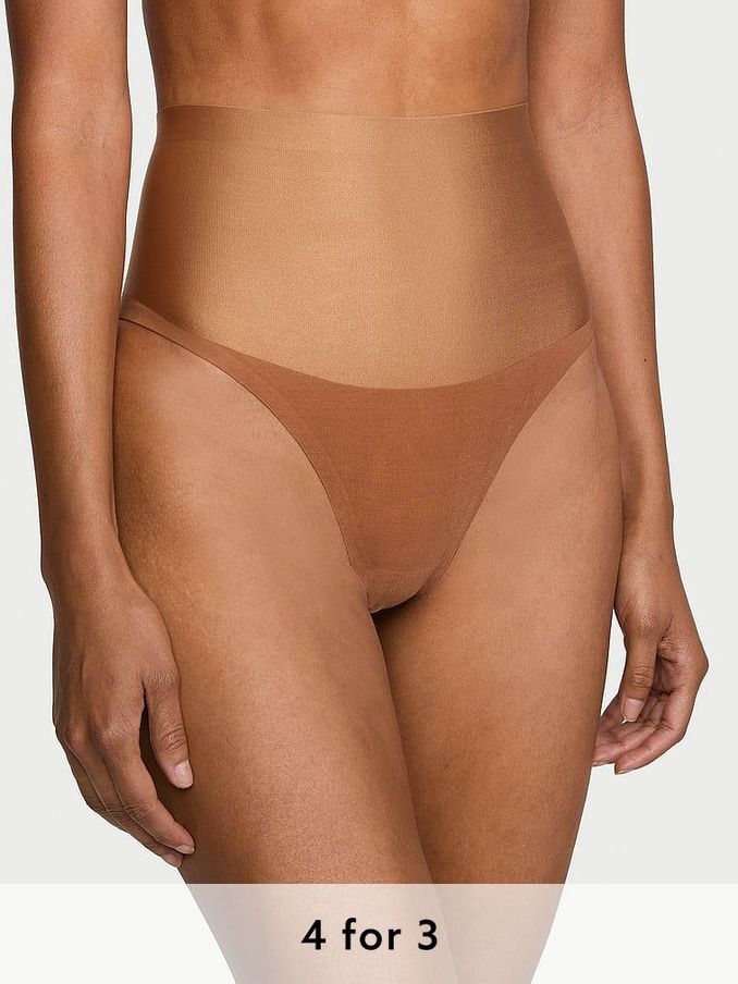Caramel Nude Thong Smoothing Shimmer Shaping Knickers (Y37962) | £20