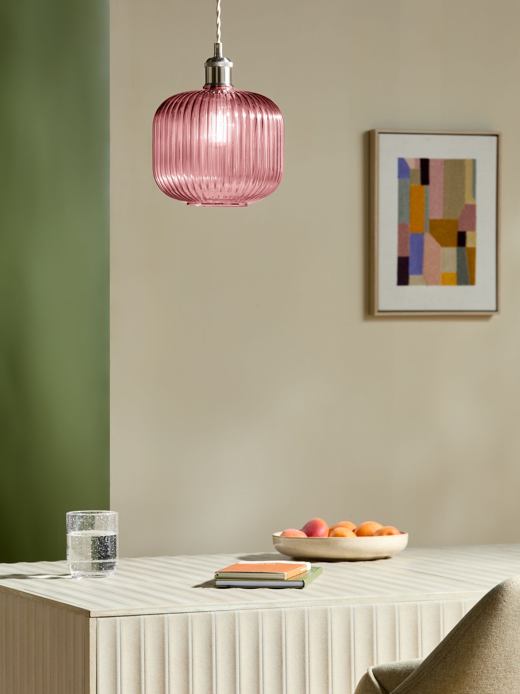 Briz Ribbed Glass Easy Fit Light Shade