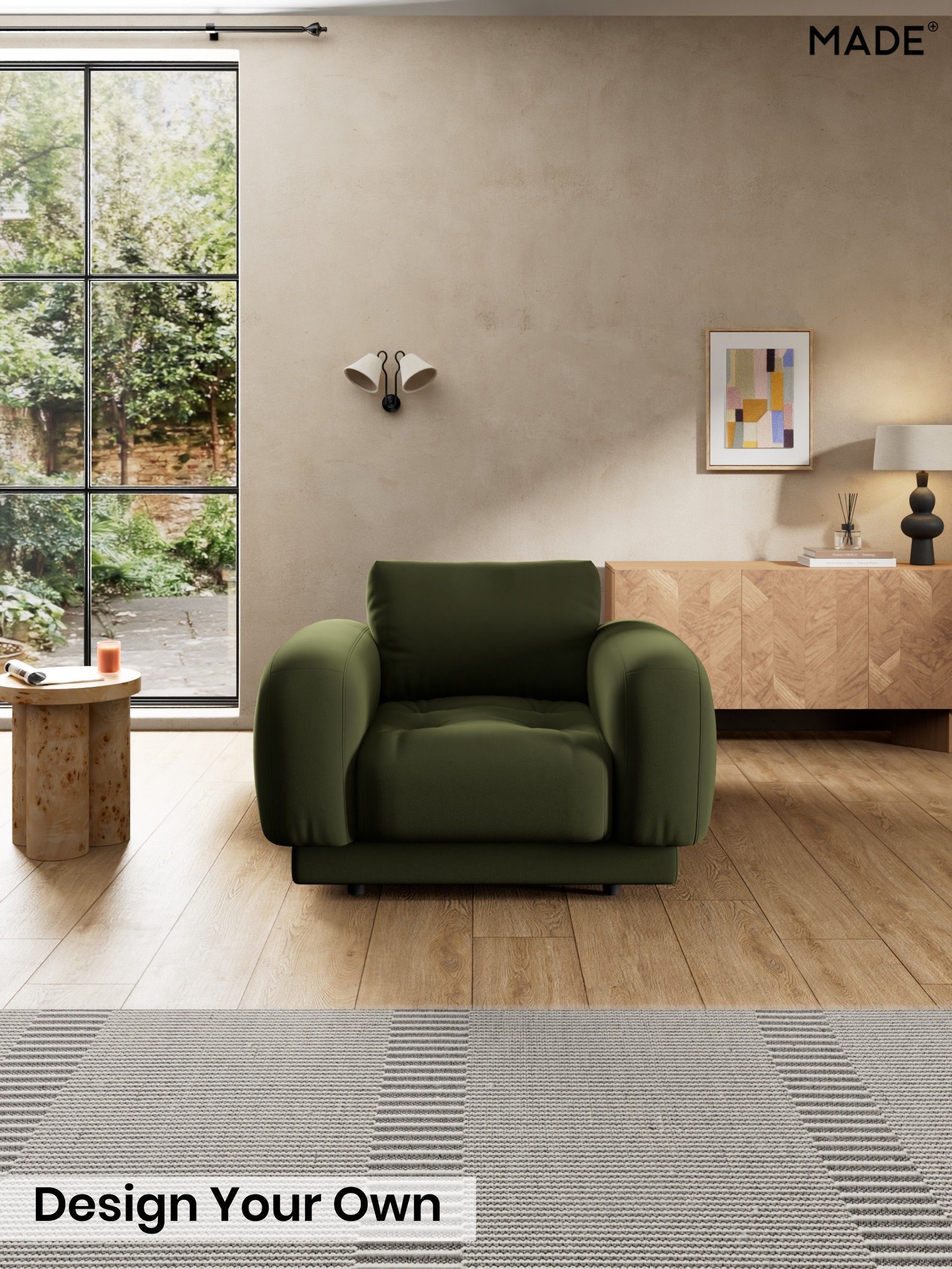 Matt Velvet Easy Clean/Deep Olive Green - Flint By Made