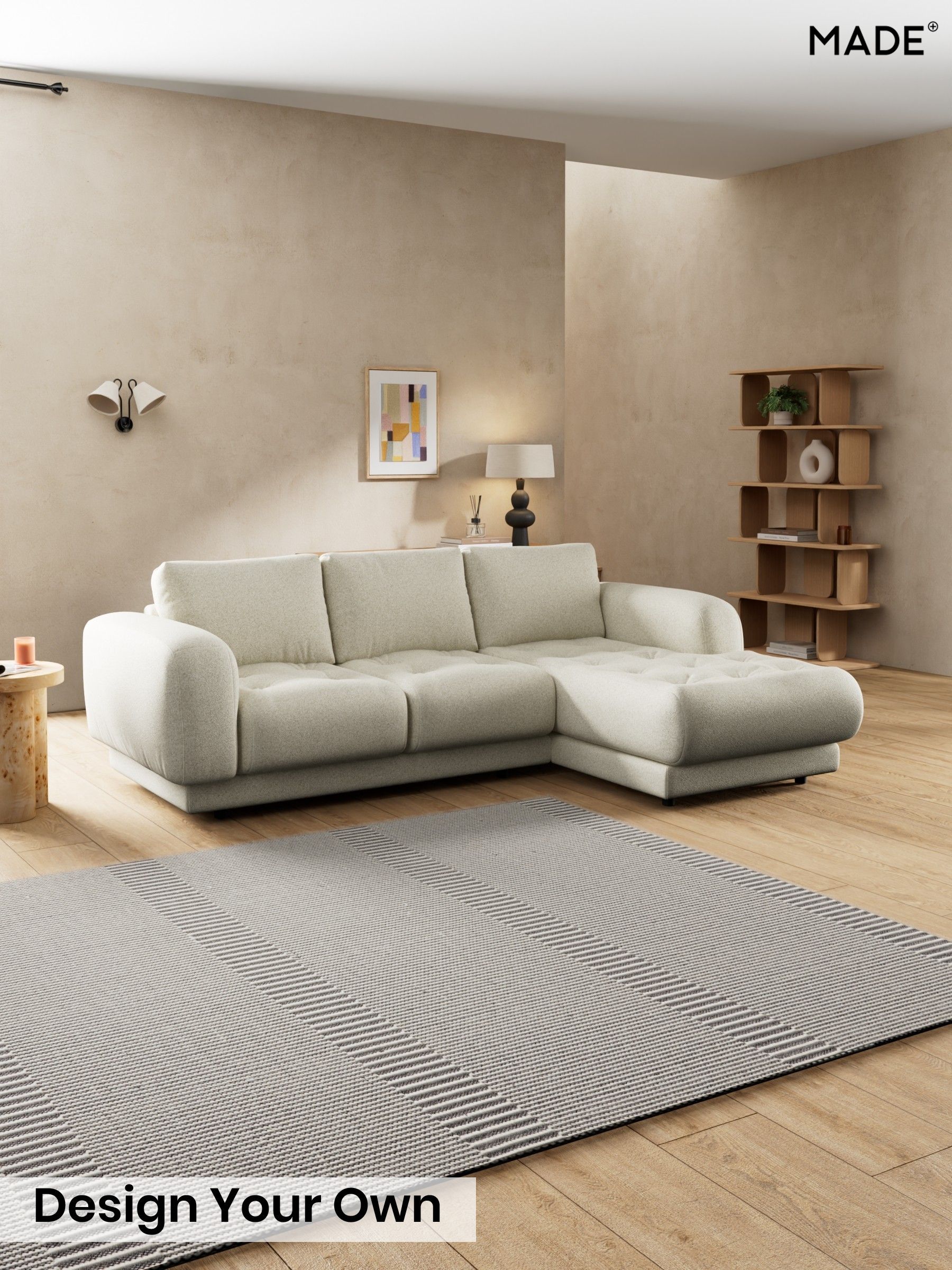 Soft Touch Boucle/Natural Linen - Flint By Made