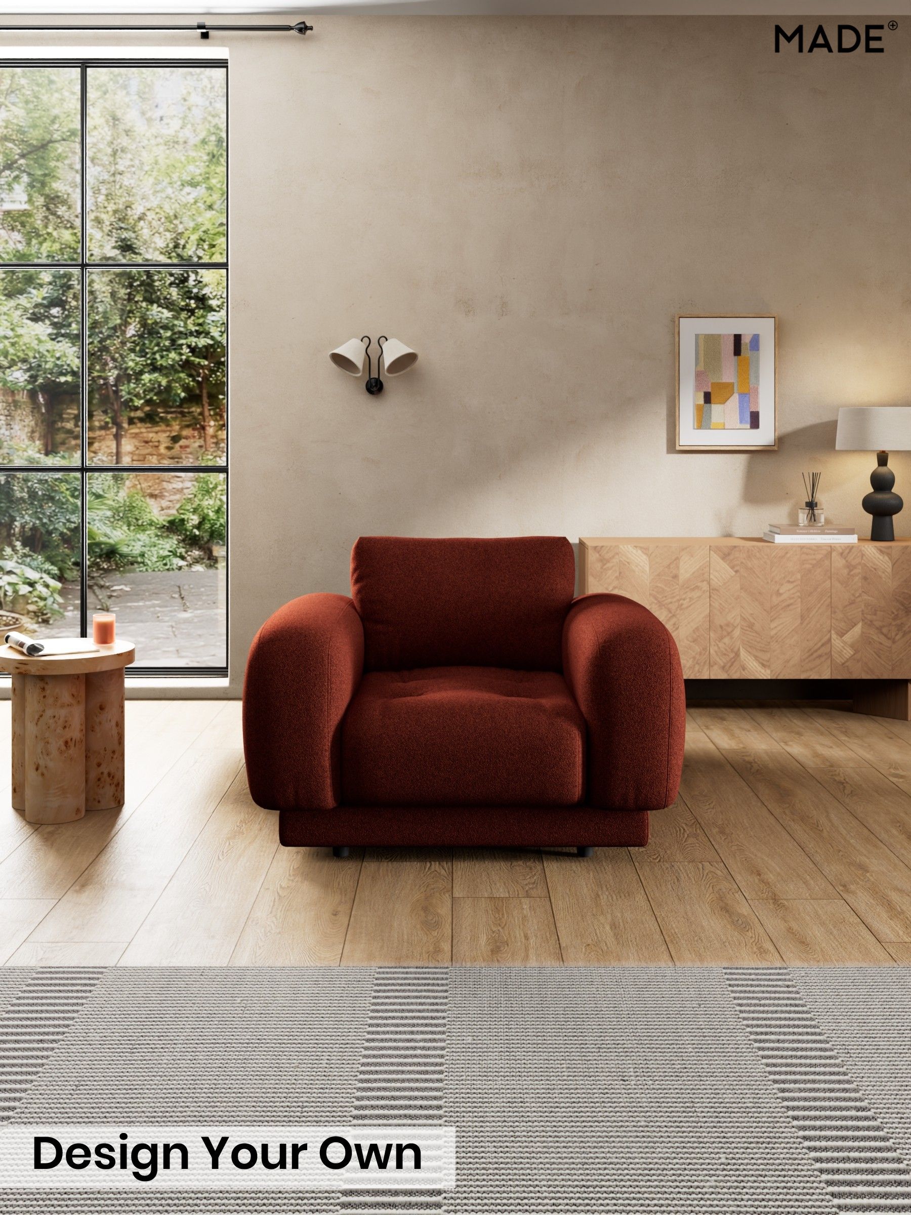 Soft Touch Boucle/Rust Orange - Flint By Made