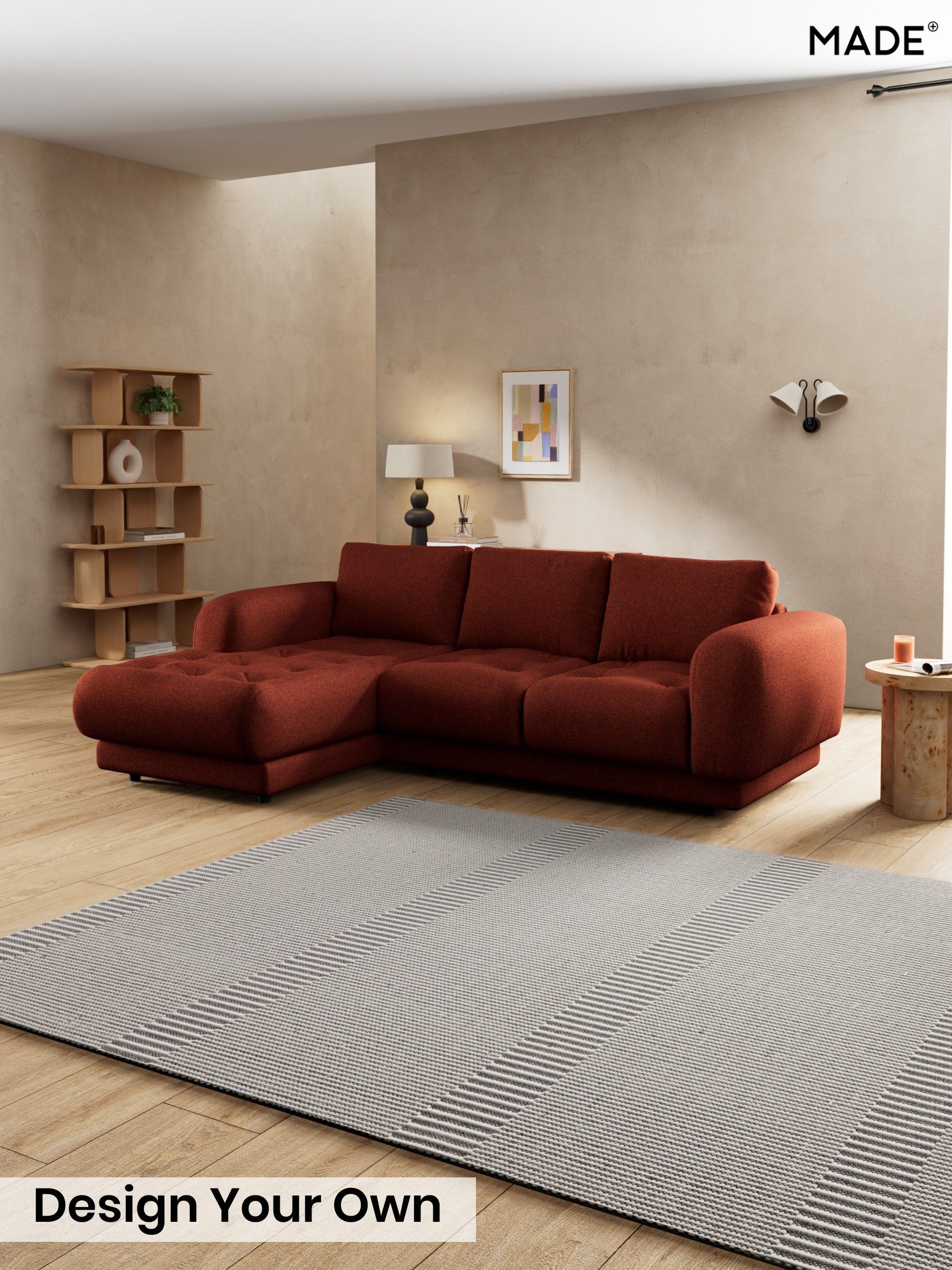Soft Touch Boucle/Rust Orange - Flint By Made